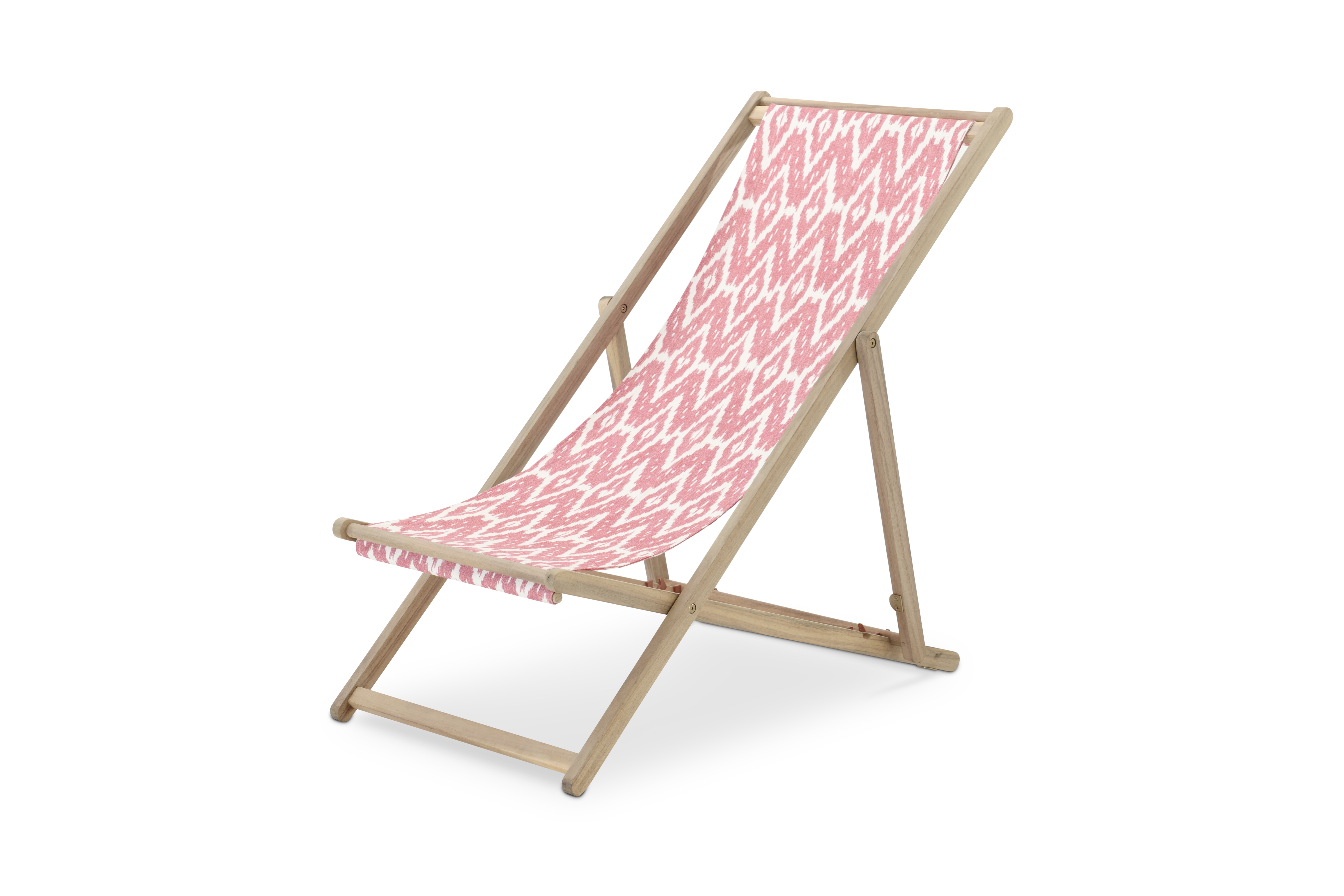 Hamac tissu de jardin kilim corail pliable bois couleur claire