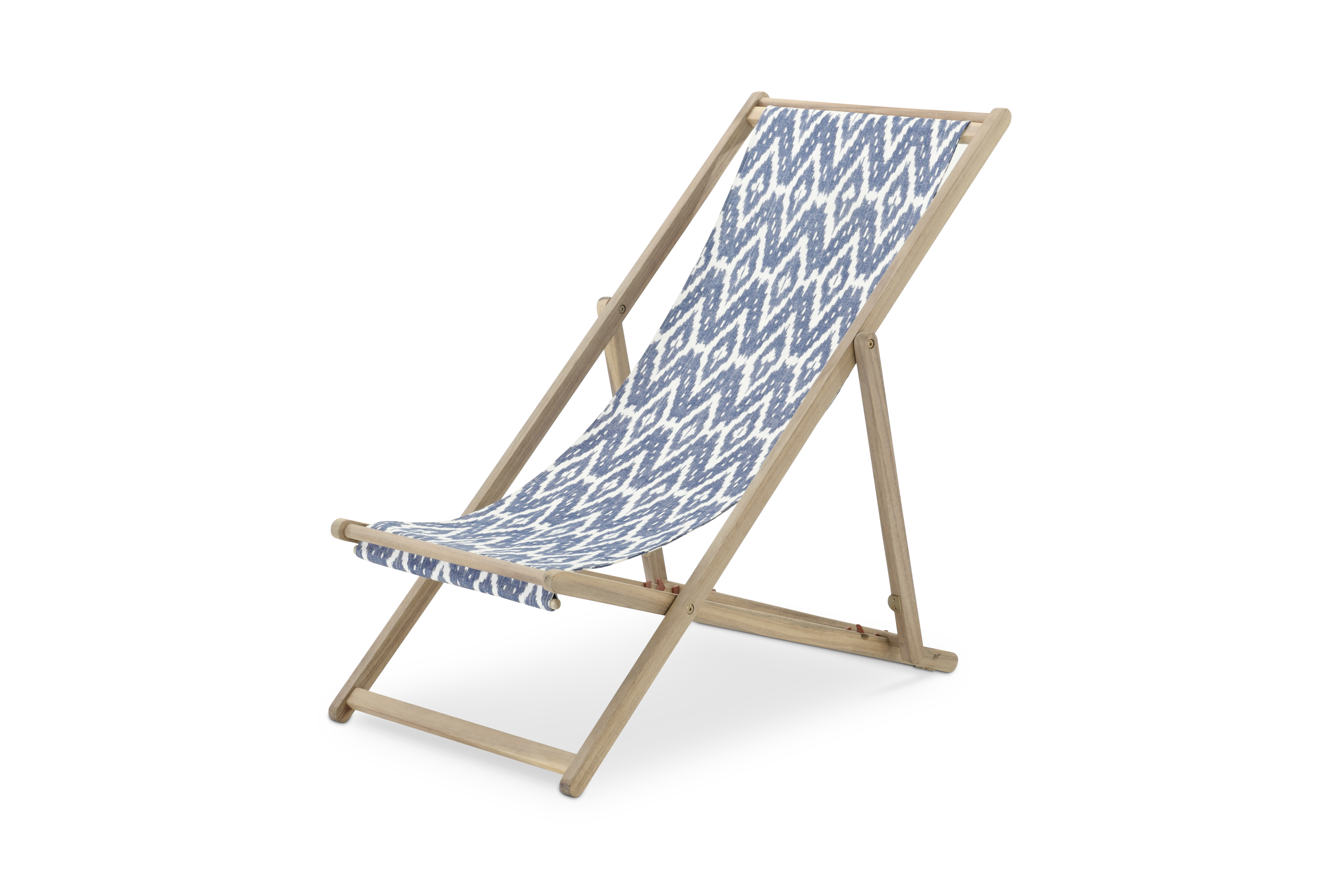 Hamac directeur tissu de jardin kilim bleu pliant bois couleur clair