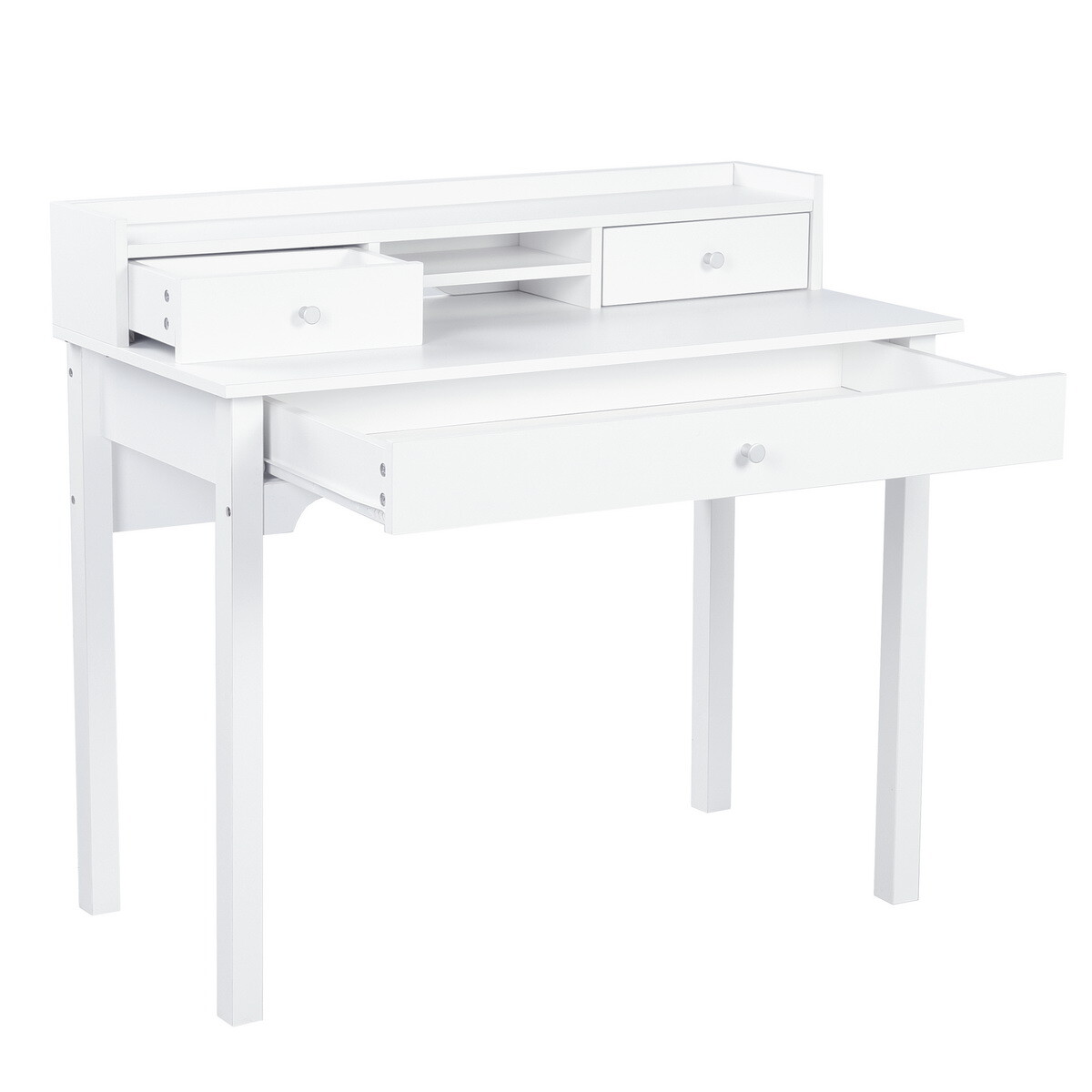 bureau scandinave blanc avec tiroirs rangement 100*50