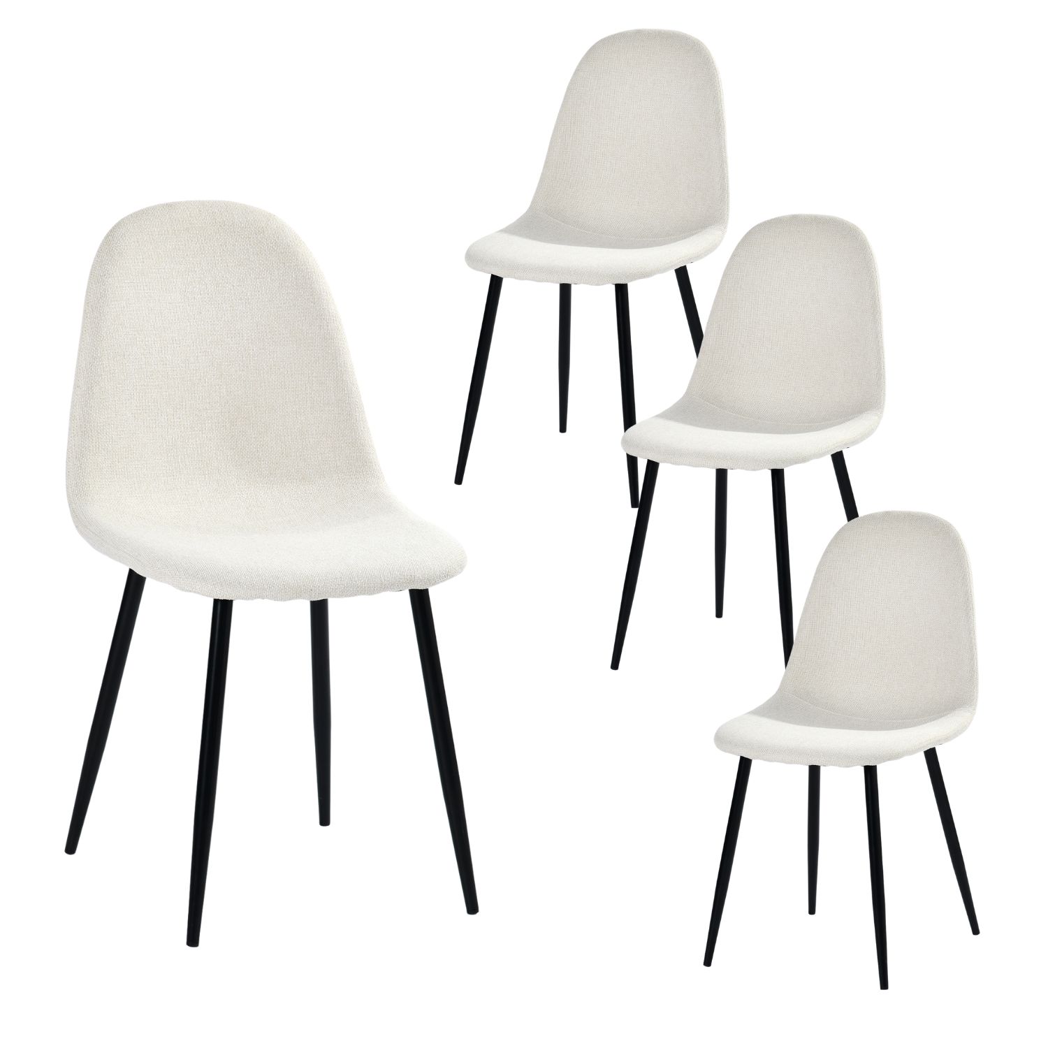 Ensemble table extensible effet marbre blanche 120-160 et 4 chaises