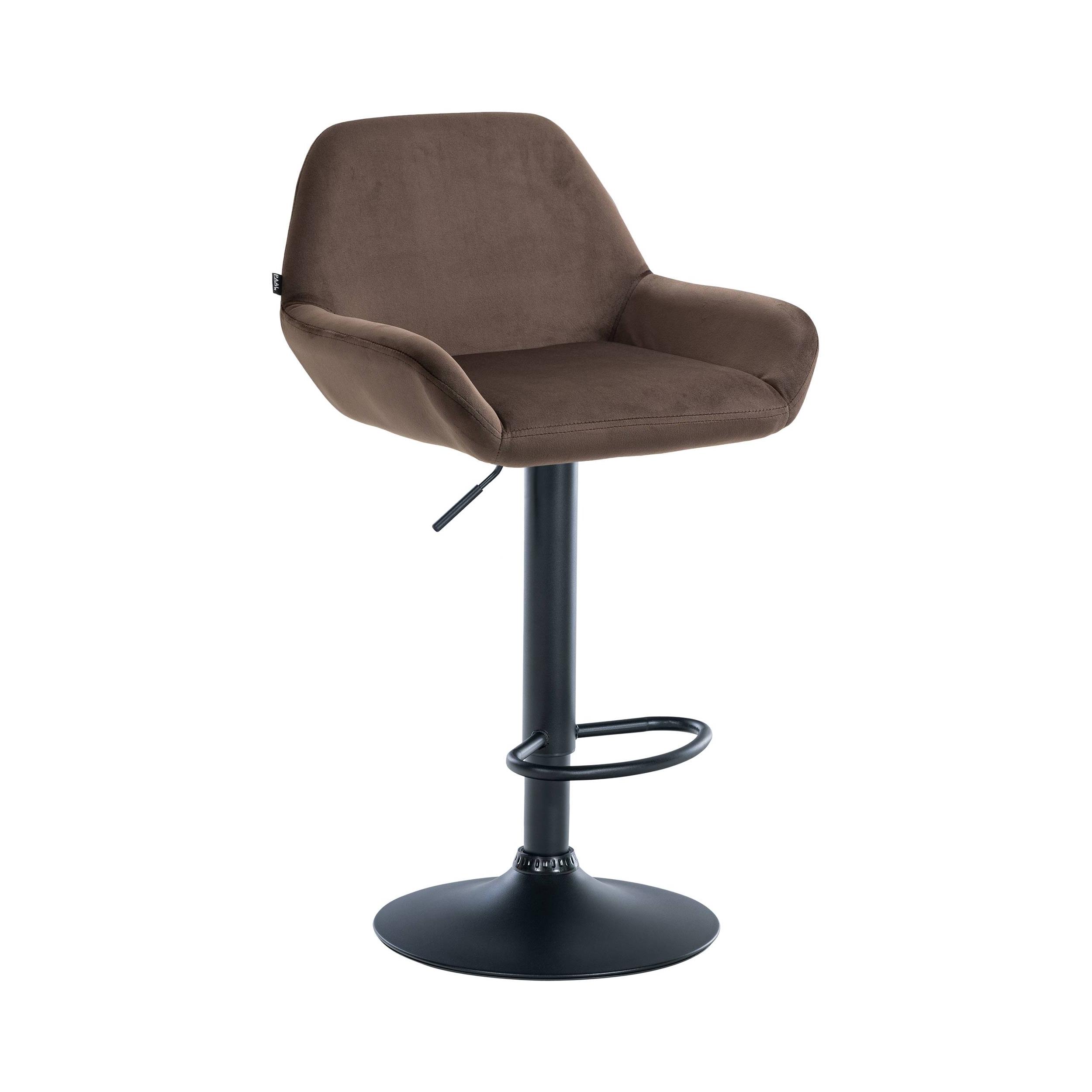 Tabouret de bar velours ajustable pivotant velours Marron