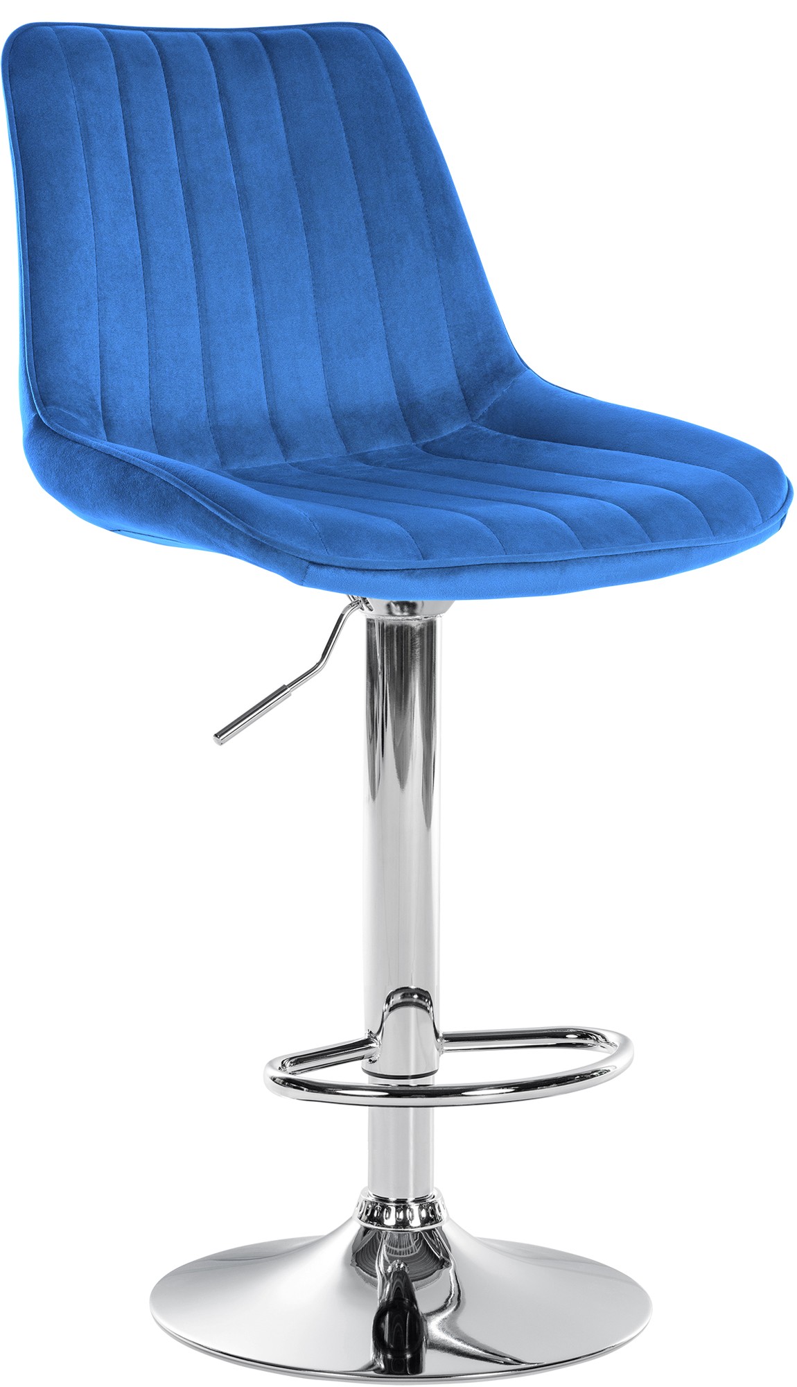 Tabouret de bar velours ajustable pivotant velours Bleu