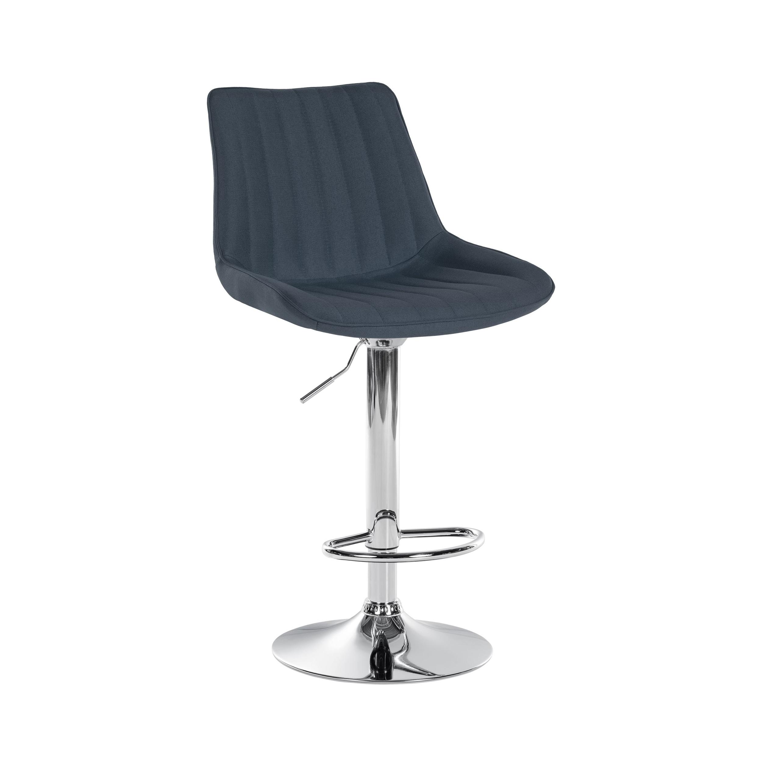 Tabouret de bar en tissu ajustable pivotant tissu Gris foncé