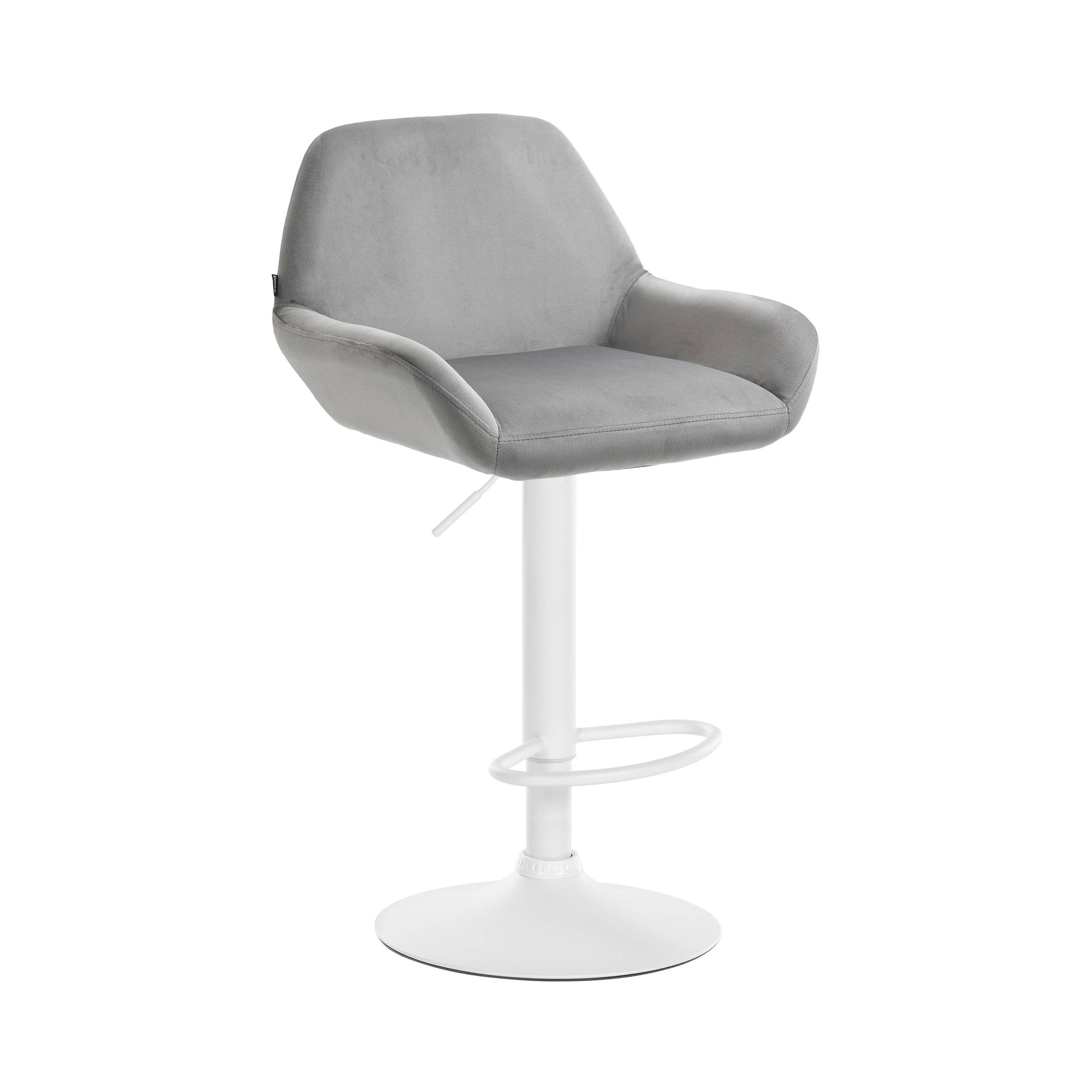 Tabouret de bar velours ajustable pivotant velours Gris