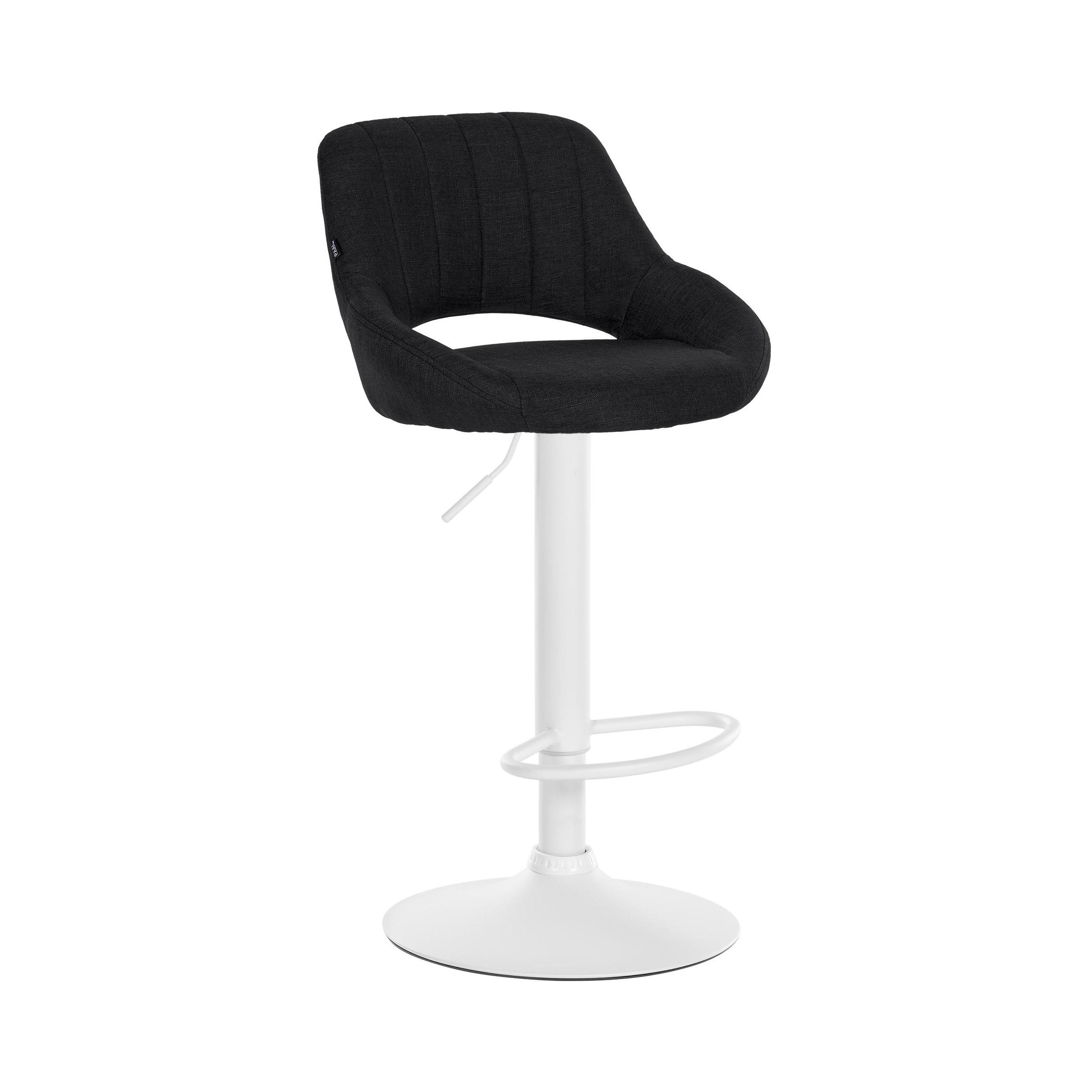 Tabouret de bar en tissu ajustable pivotant tissu Noir