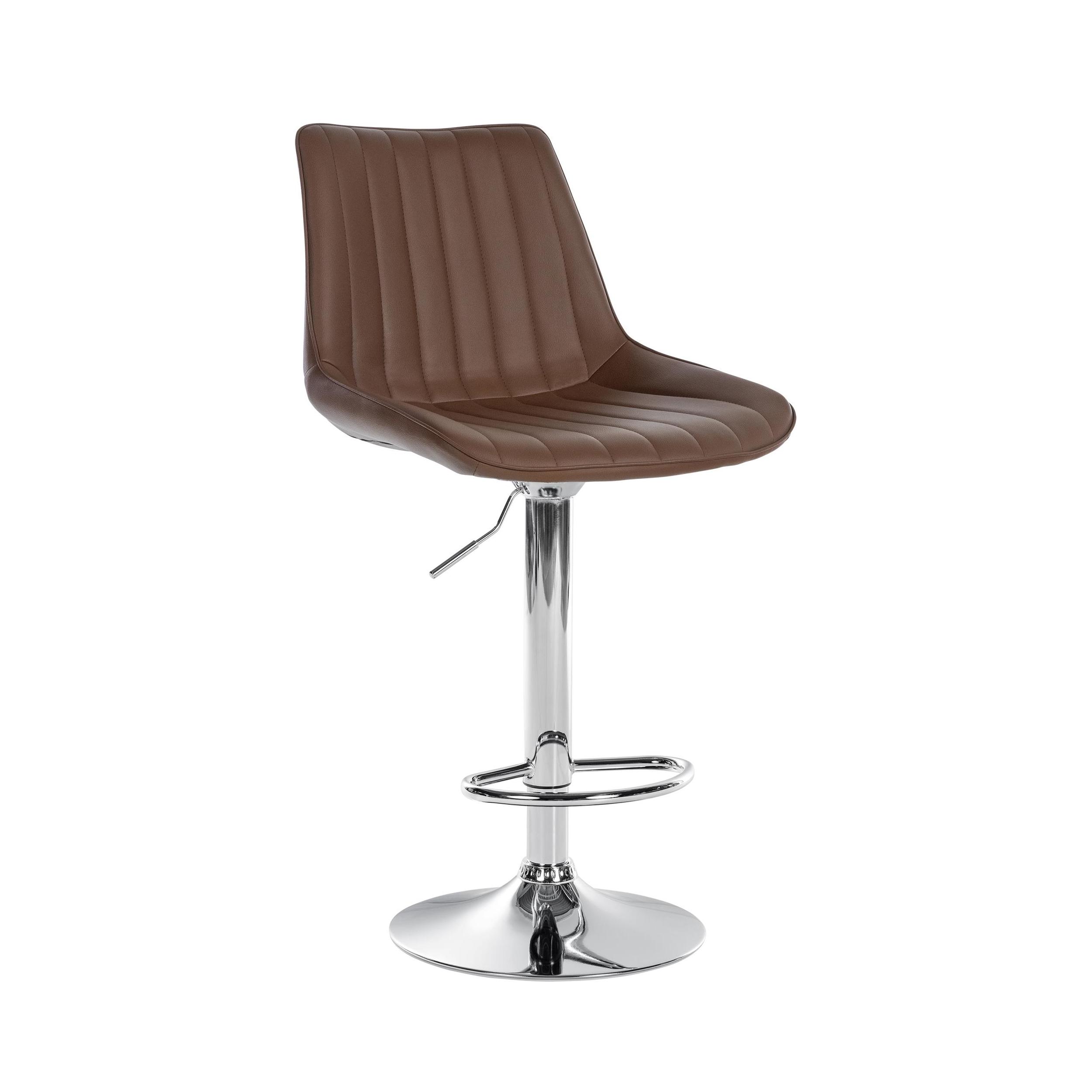 Tabouret de bar similicuir ajustable pivotant similicuir Marron