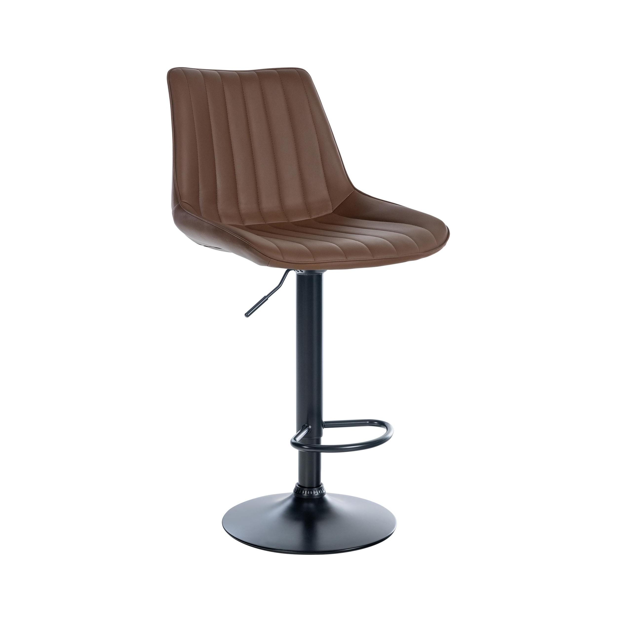 Tabouret de bar similicuir ajustable pivotant similicuir Marron