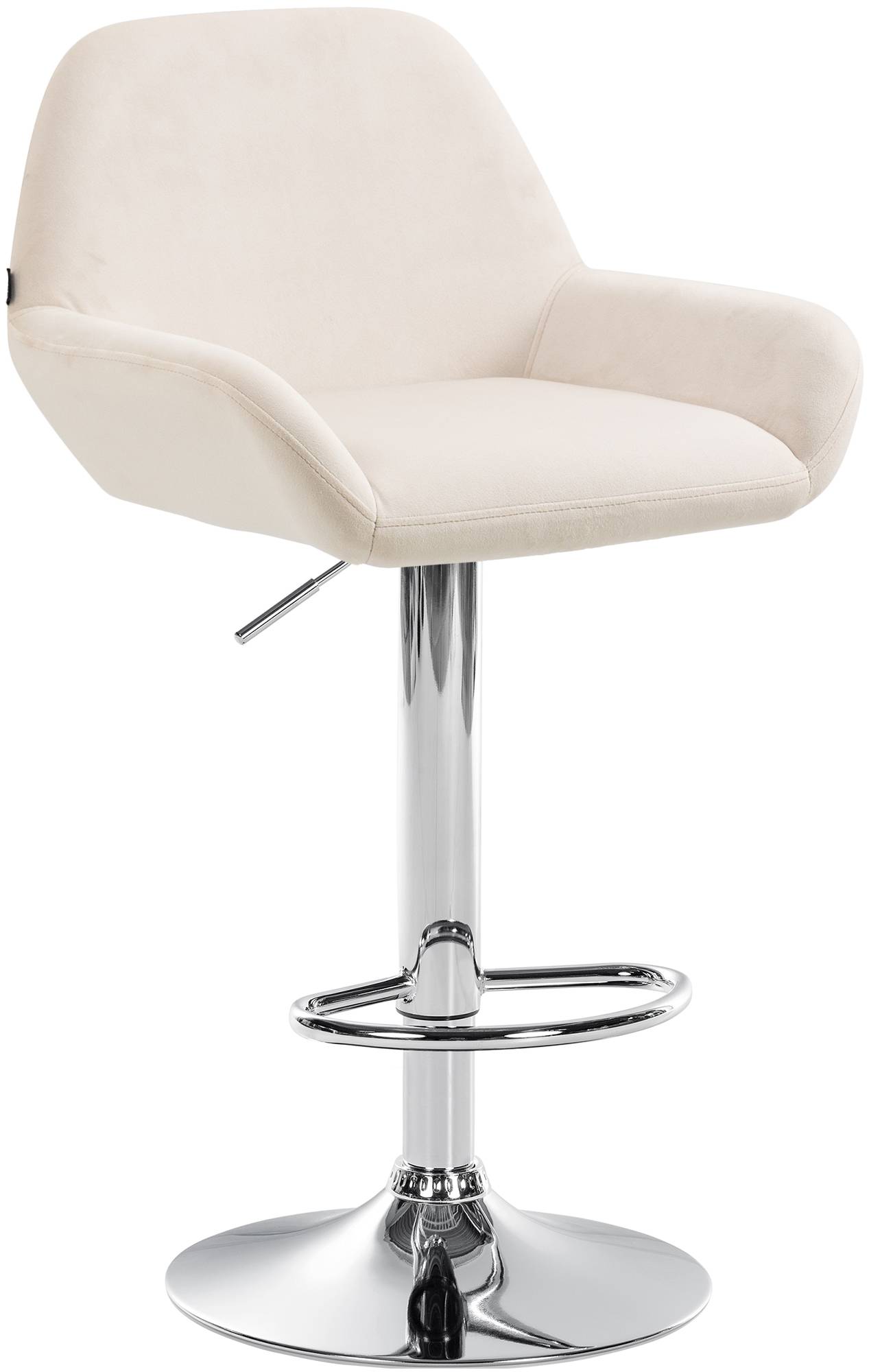 Tabouret de bar velours ajustable pivotant velours Crème