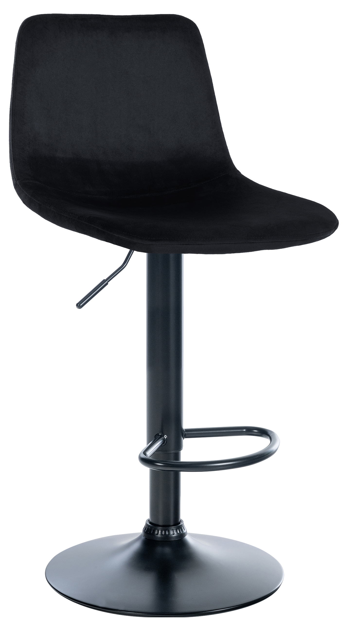 Tabouret de bar velours ajustable pivotant velours Noir