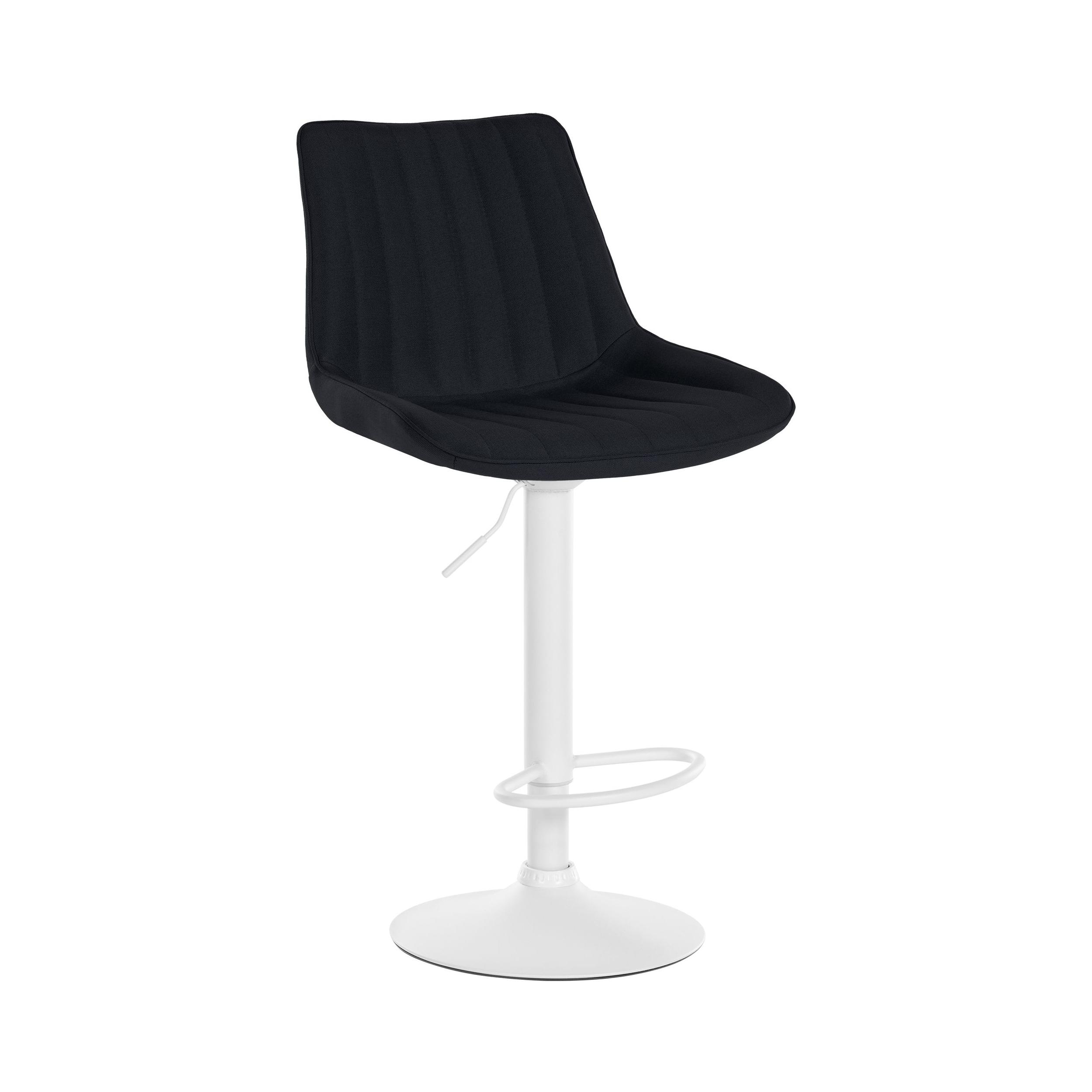Tabouret de bar en tissu ajustable pivotant tissu Noir
