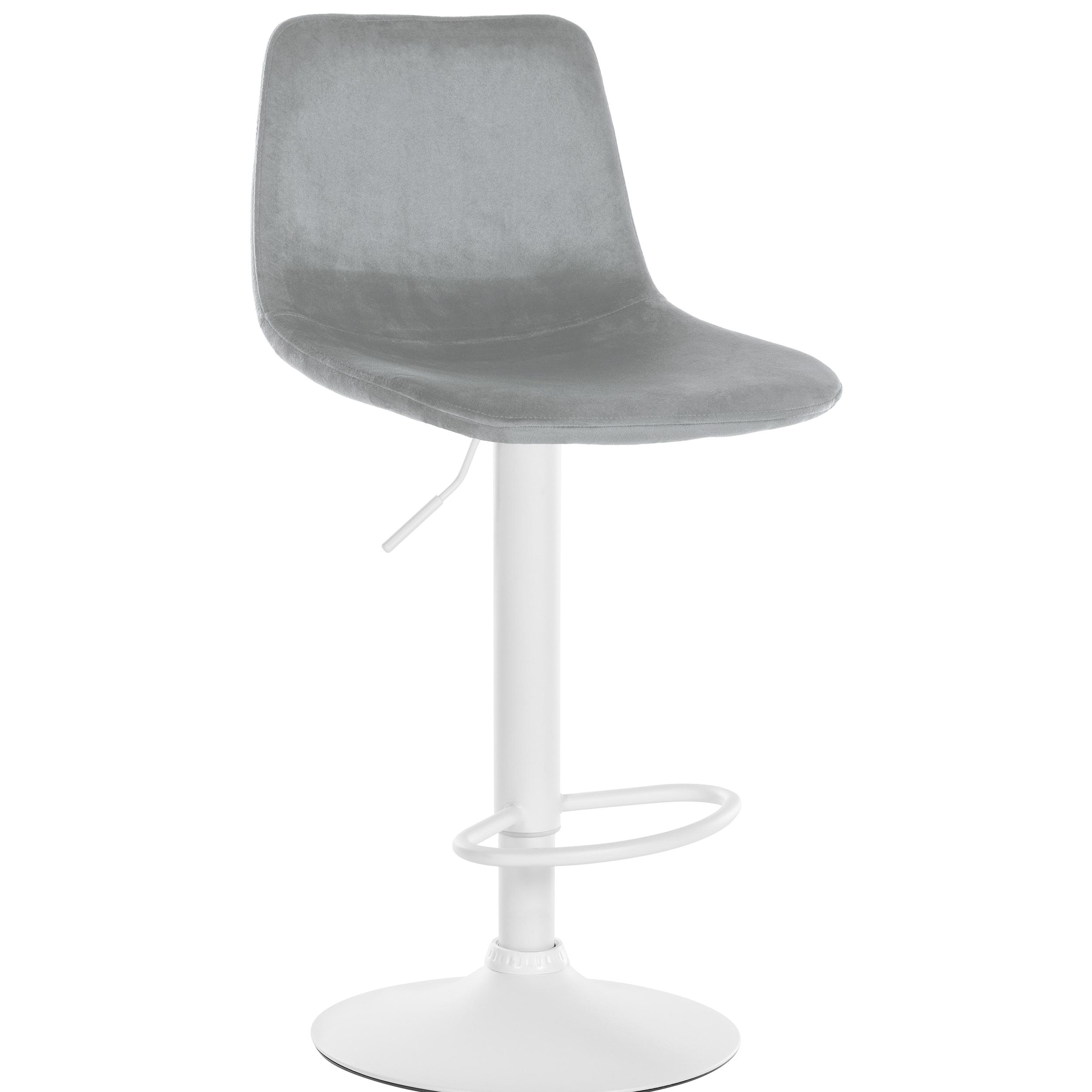 Tabouret de bar velours ajustable pivotant velours Gris