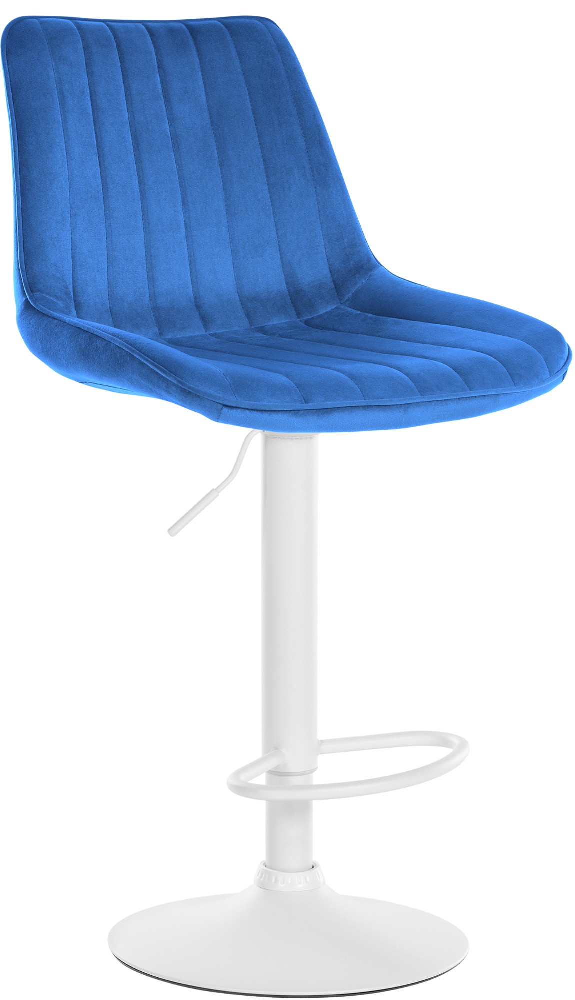 tabouret de bar velours ajustable pivotant velours bleu