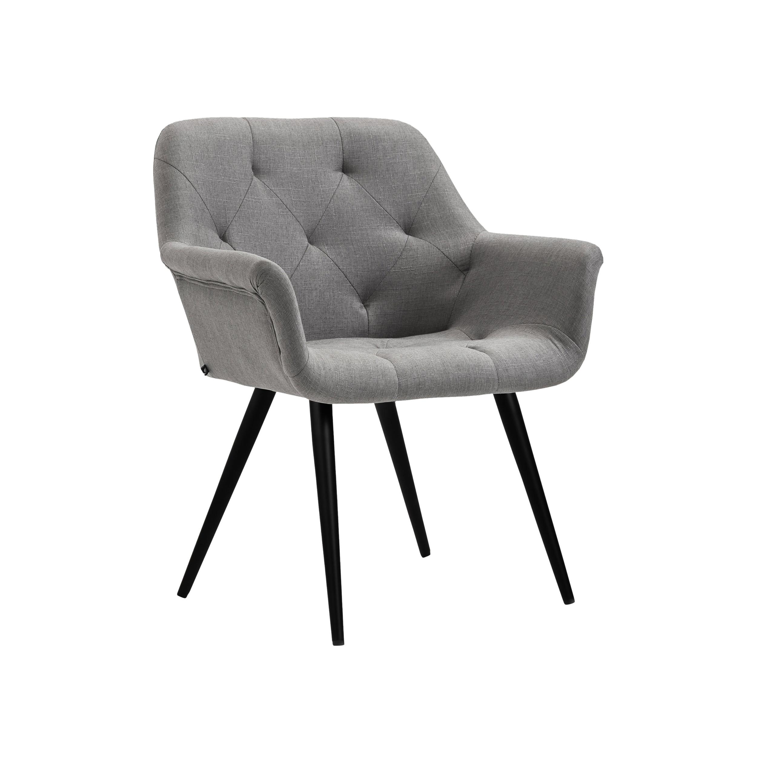 Chaise de salle à manger avec accoudoirs en tissu Gris