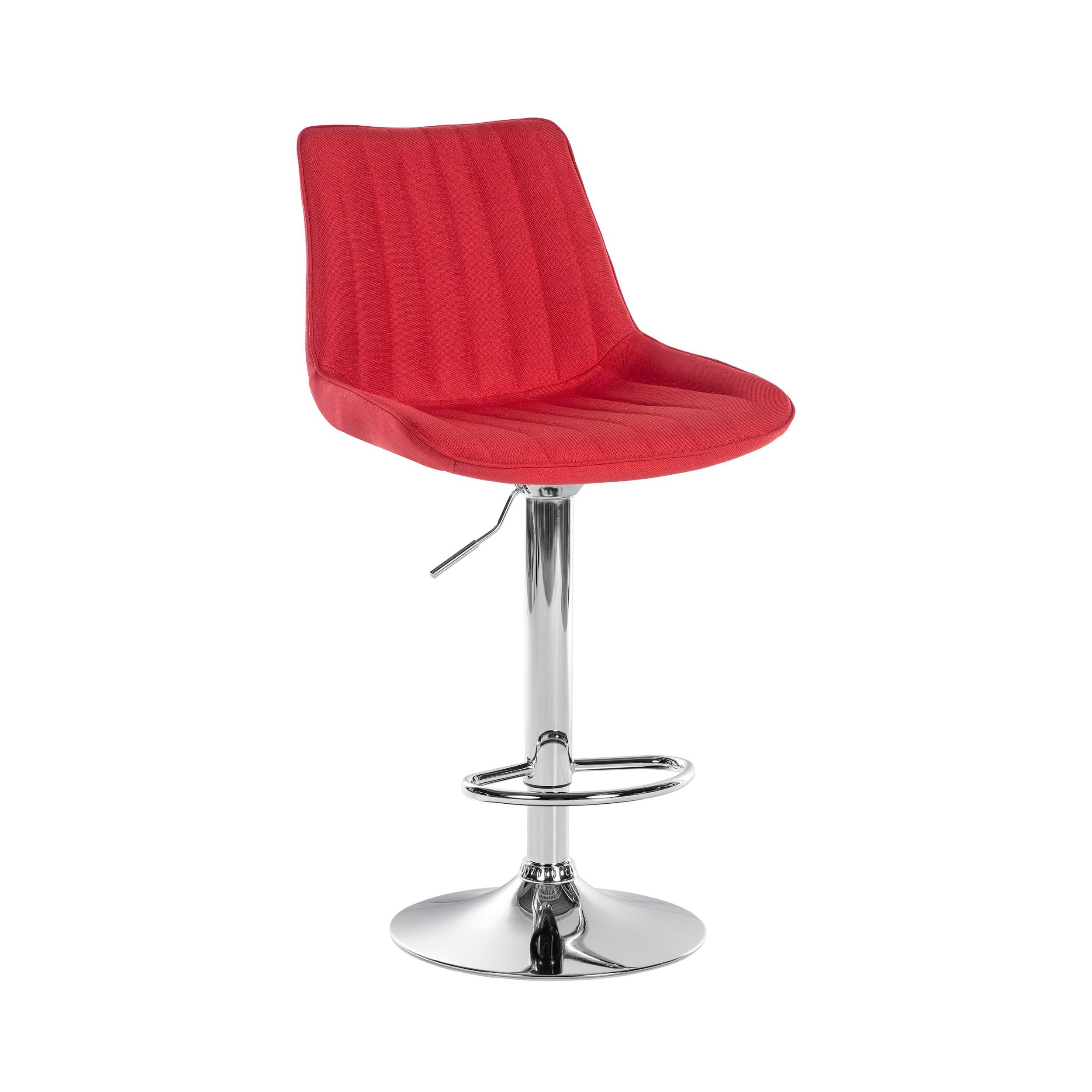 Tabouret de bar en tissu ajustable pivotant tissu Rouge
