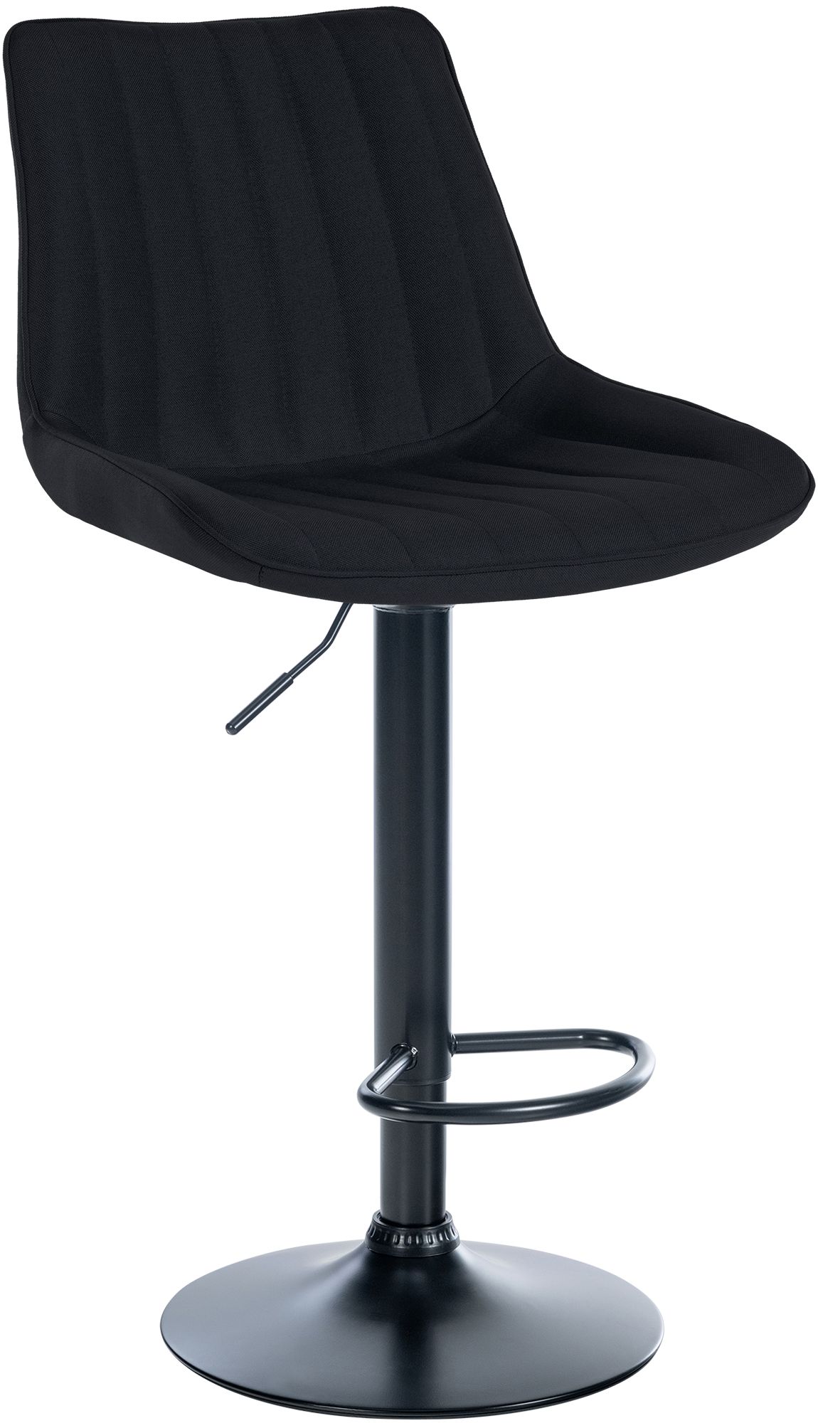 Tabouret de bar en tissu ajustable pivotant tissu Noir