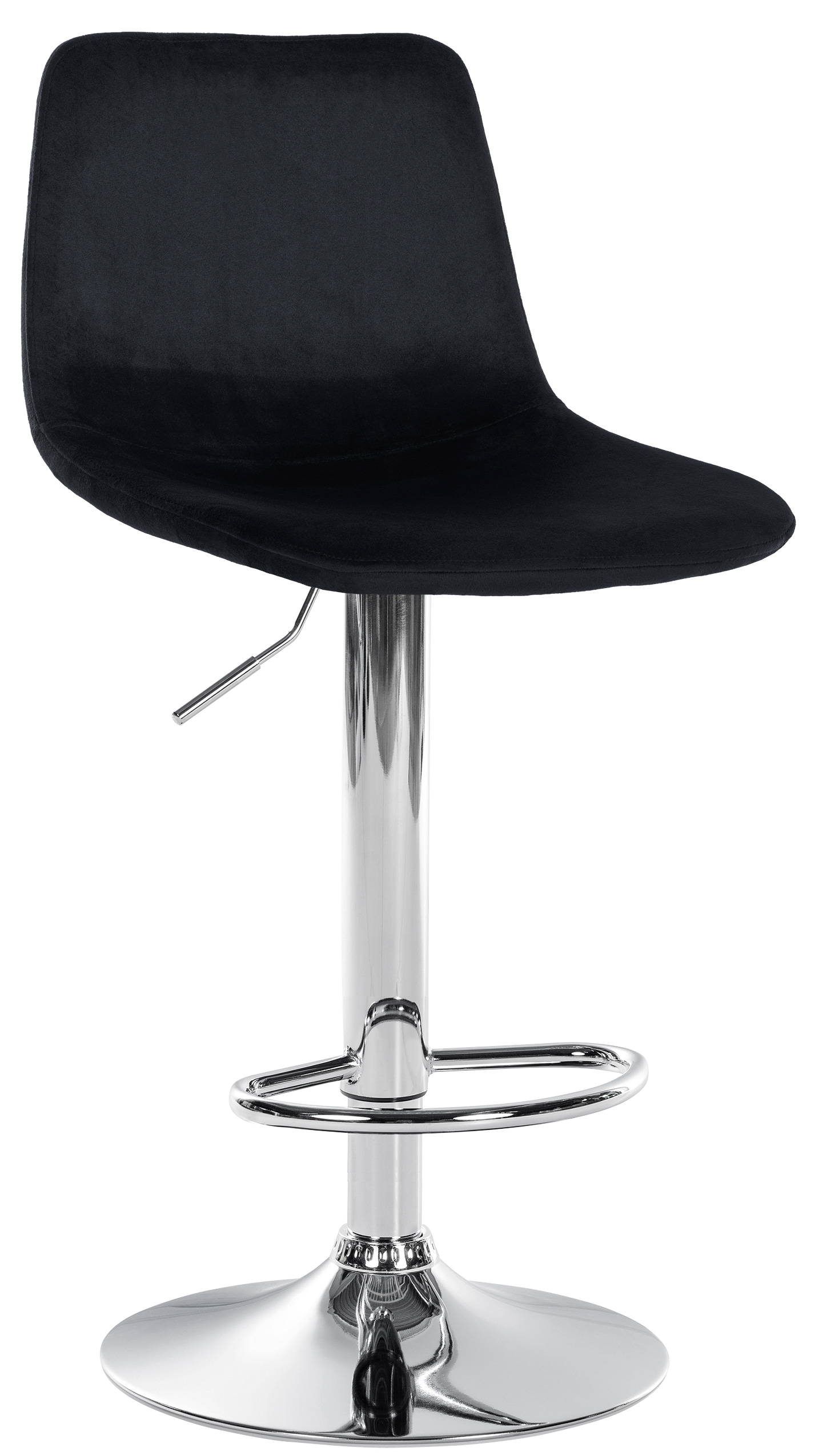 Tabouret de bar velours ajustable pivotant velours Noir