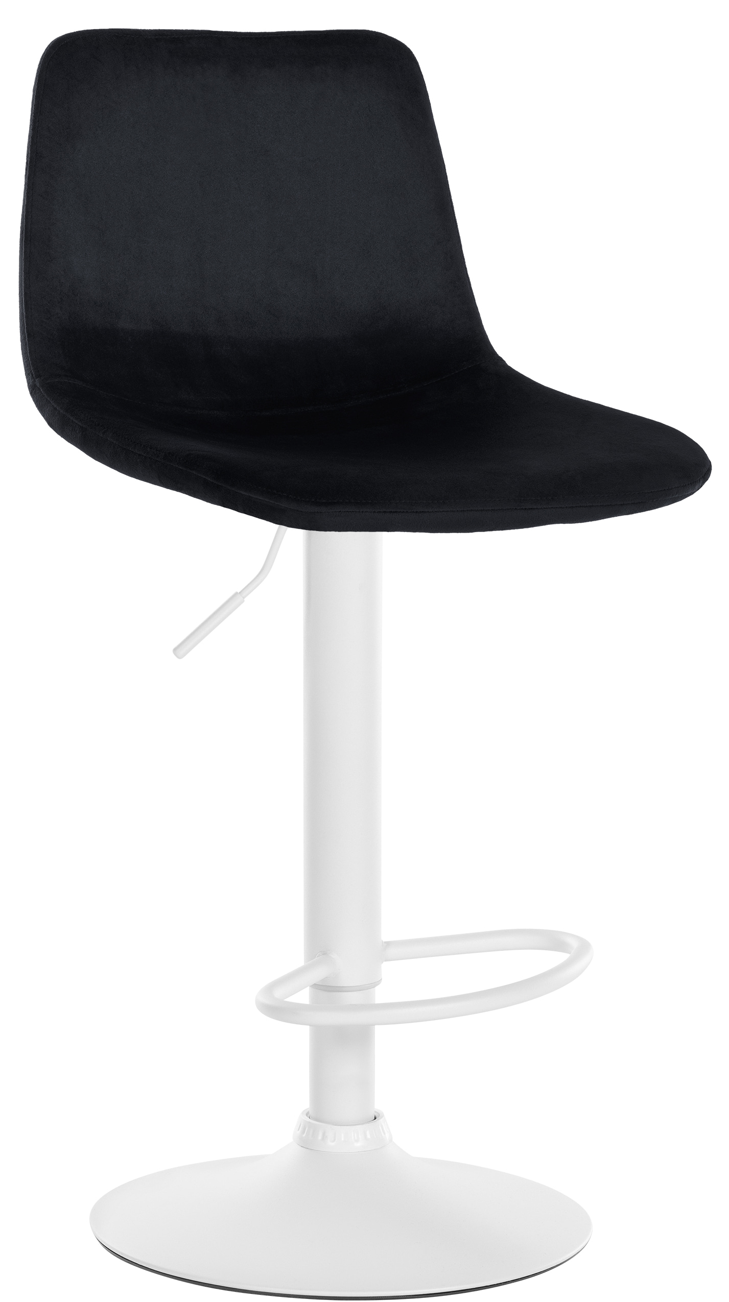 Tabouret de bar velours ajustable pivotant velours Noir