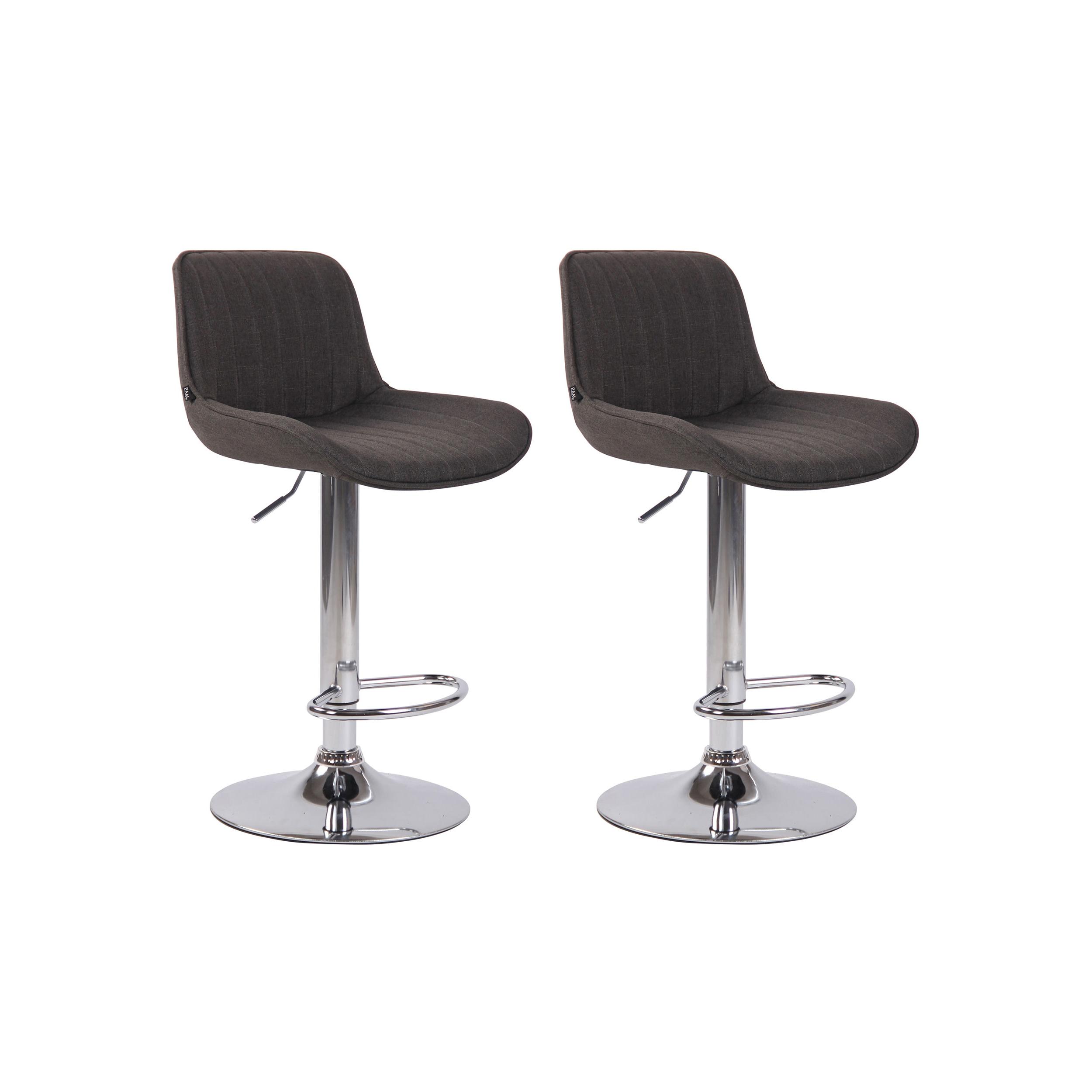 Lot de 2 Tabourets de bar réglable en tissu Gris foncé