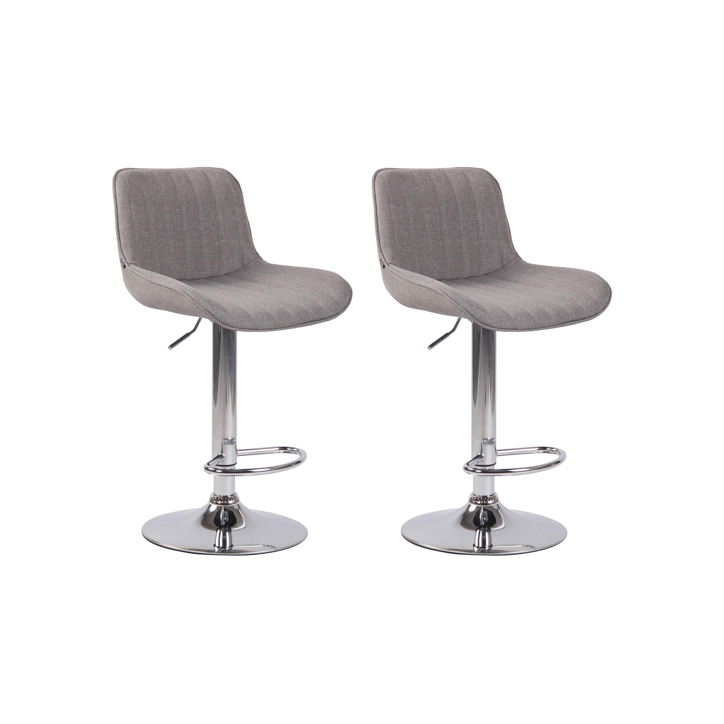 Lot de 2 Tabourets de bar réglable en tissu Gris