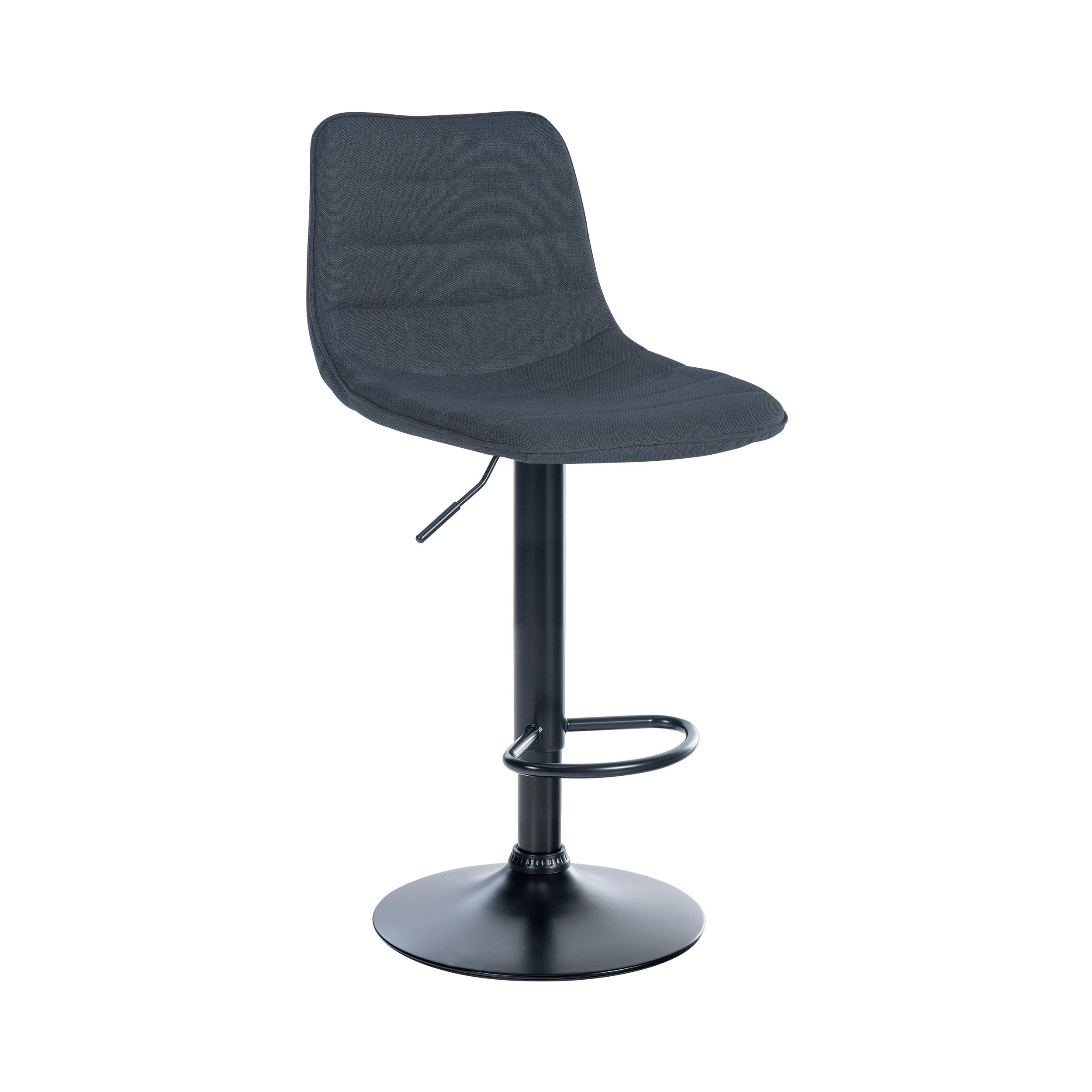 Tabouret de bar ajustable pivotant en tissu Gris foncé