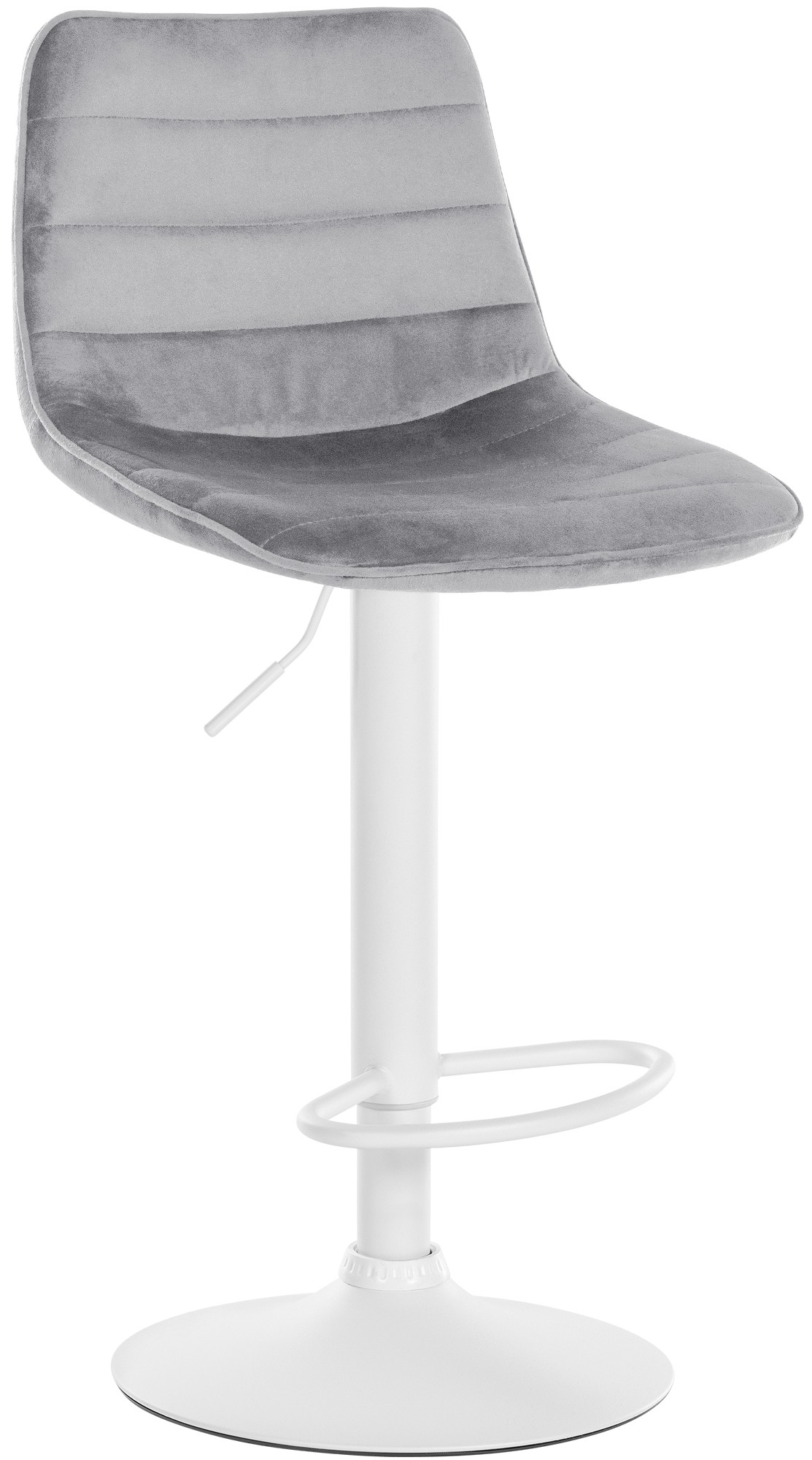 Tabouret de bar réglable pivotant en velours Gris