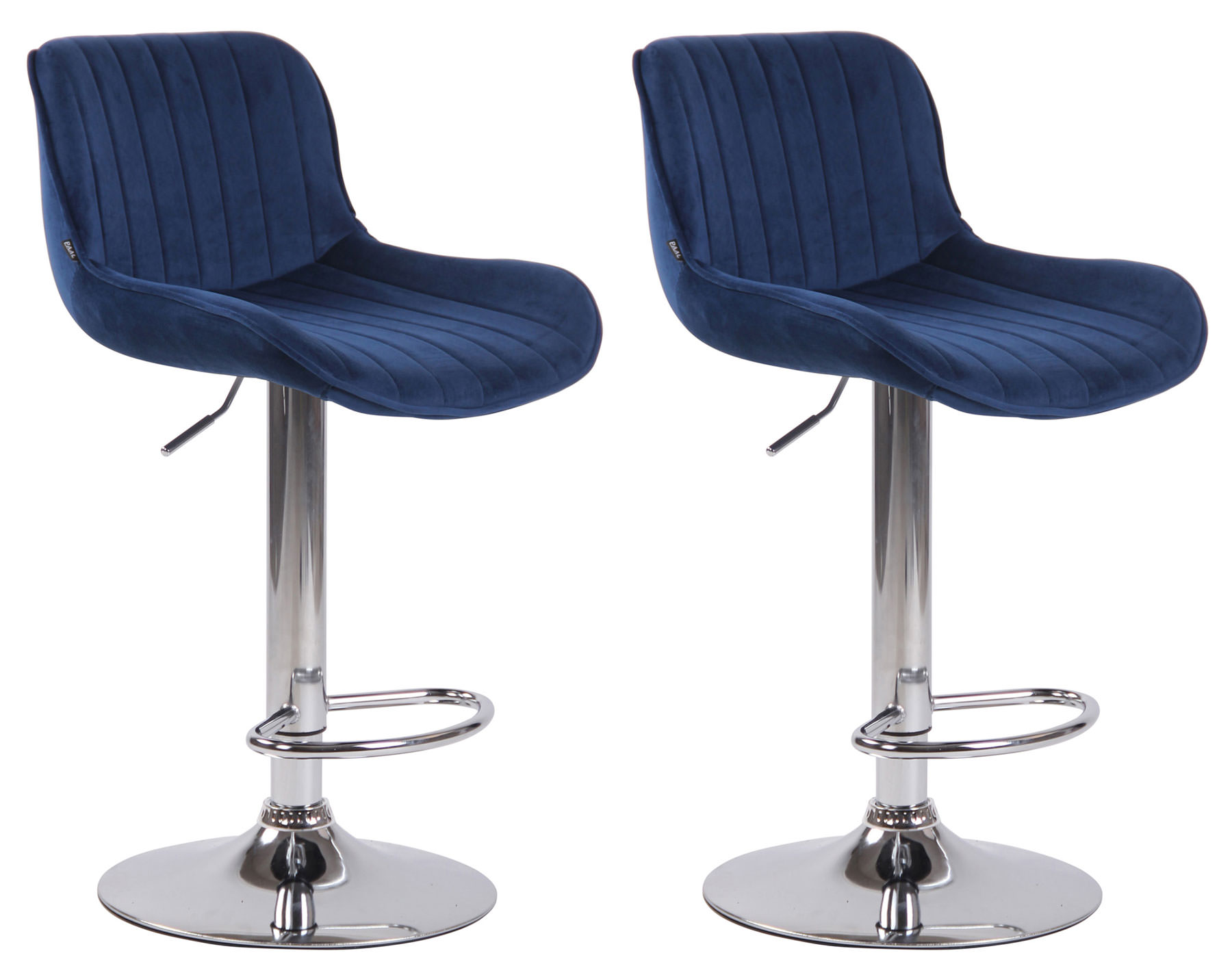 Lot de 2 tabourets de bar réglables en velours Bleu