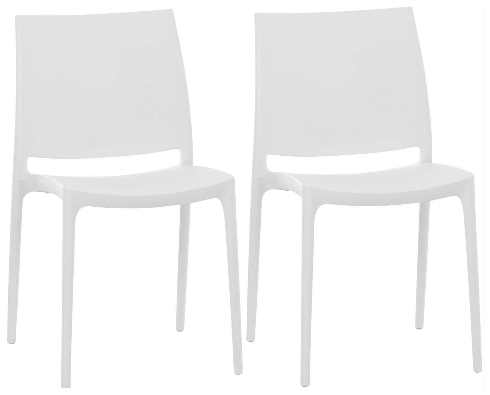 Lot 2 chaises de jardin empilables en plastique Blanc