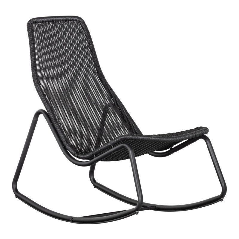 Chaise à bascule en métal noir