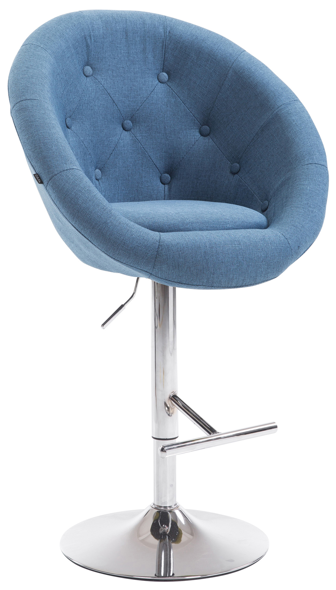 Tabouret de bar réglable pivotant en tissu Bleu