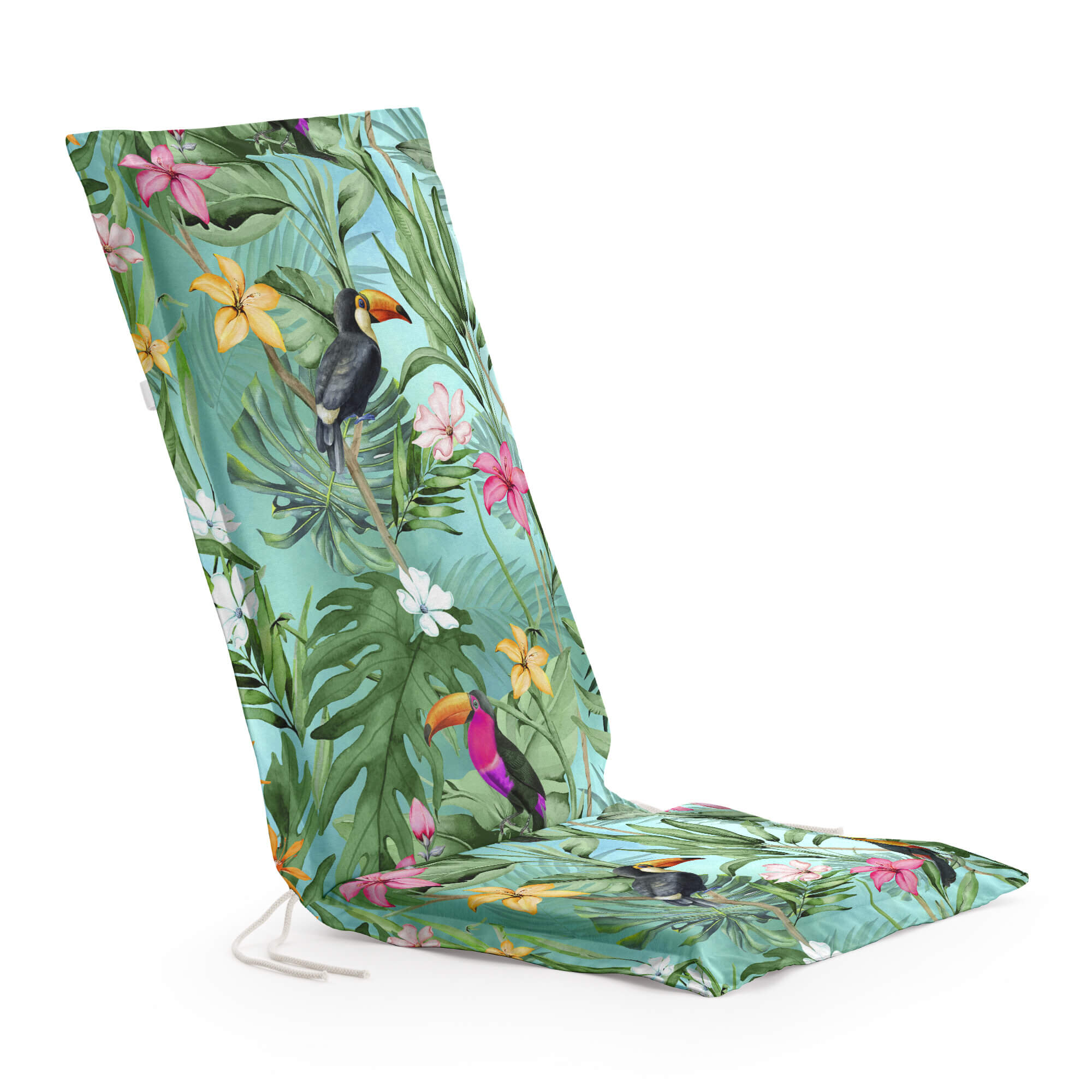 Coussin pour chaise de jardin avec des fleurs multicolores 101x41x4