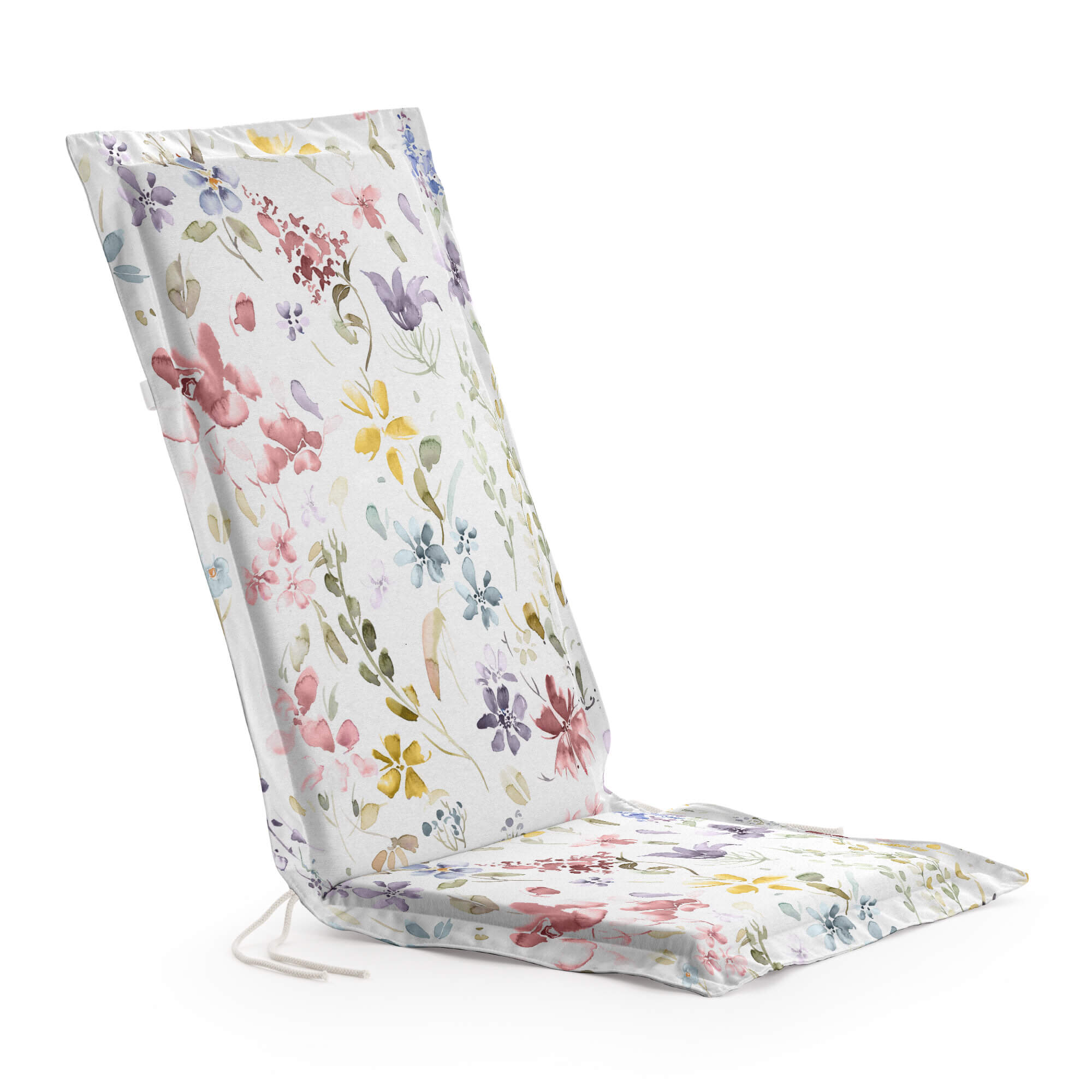 Coussin pour chaise de jardin en coton à fleurs multicolores 101x41x4