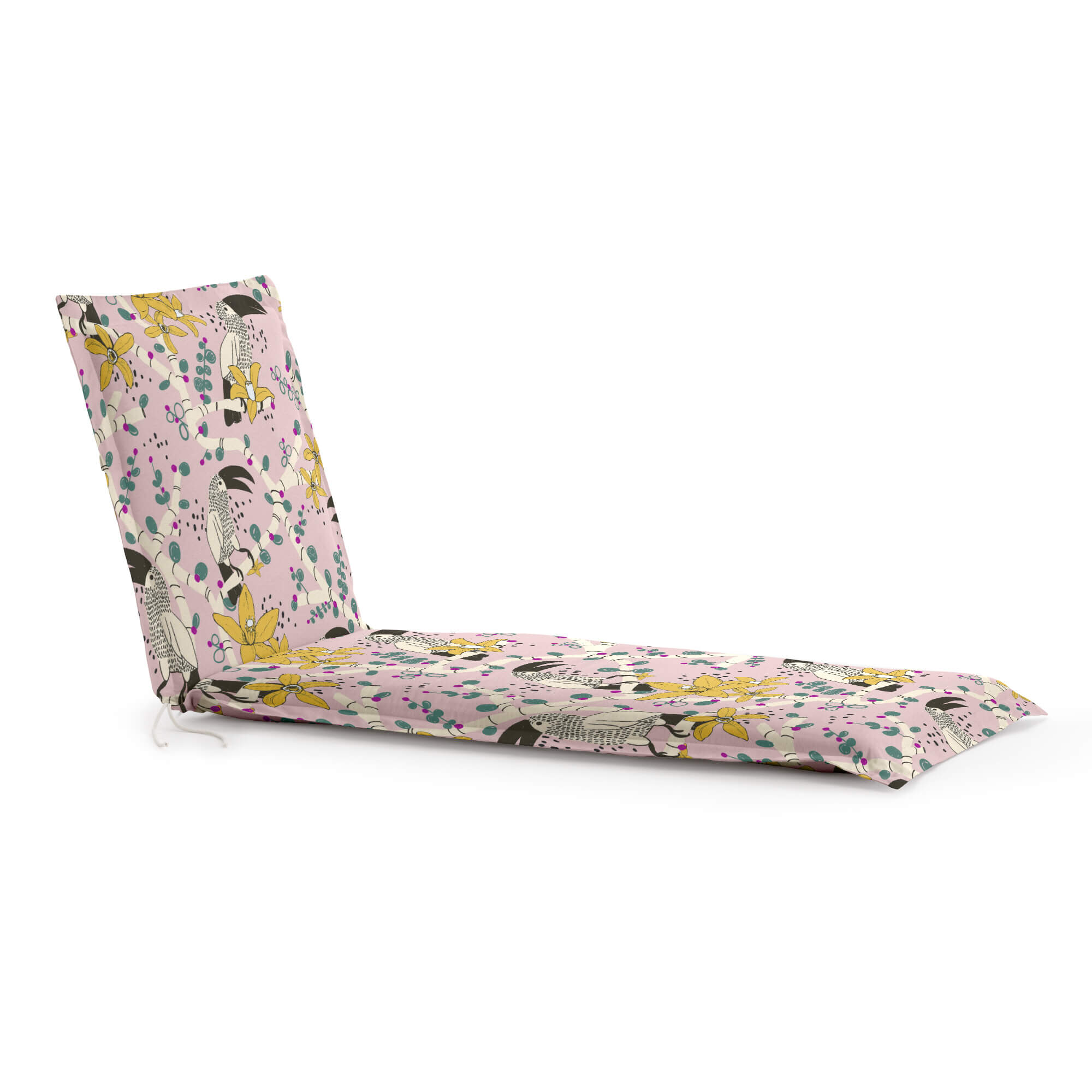 Coussin pour chaise longue avec des fleurs multicolores 53x175x5