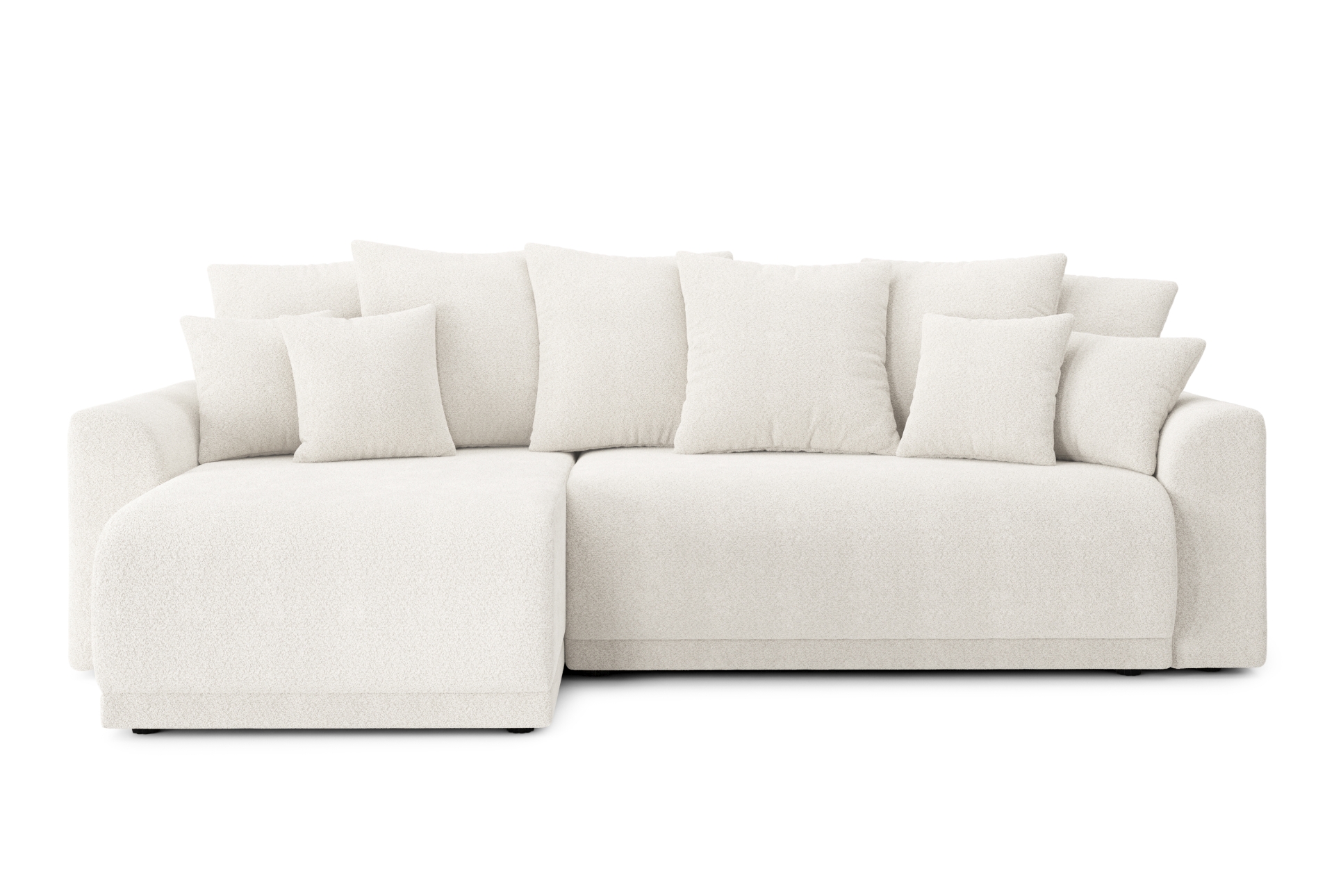 Canapé d'angle 4 places Blanc Tissu Moderne Confort Promotion