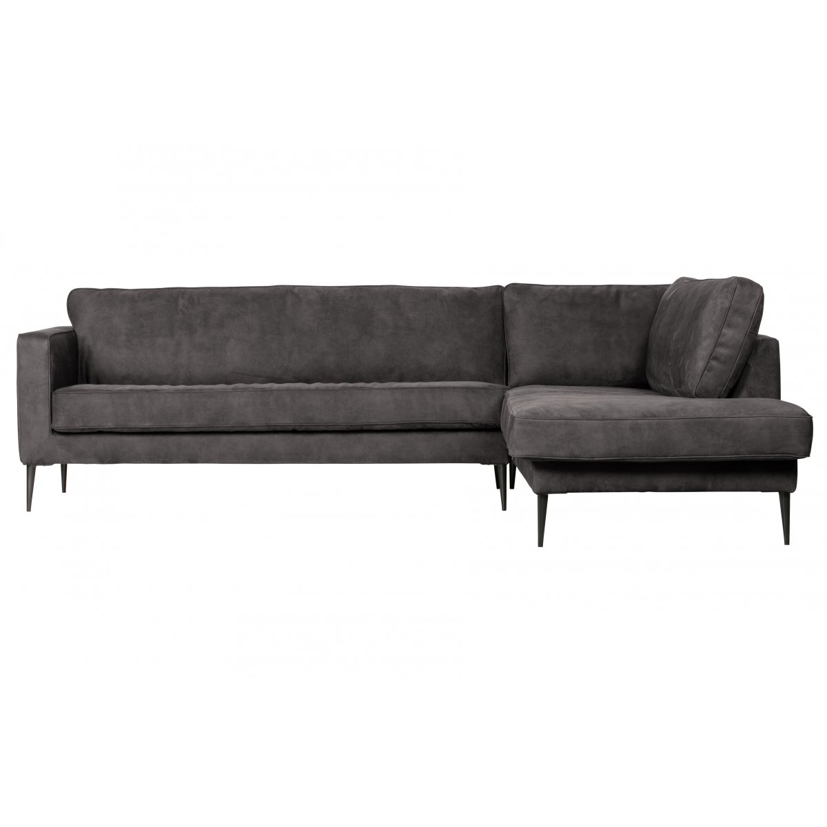 Canapé d'angle 4 places Gris Cuir Design Confort Promotion