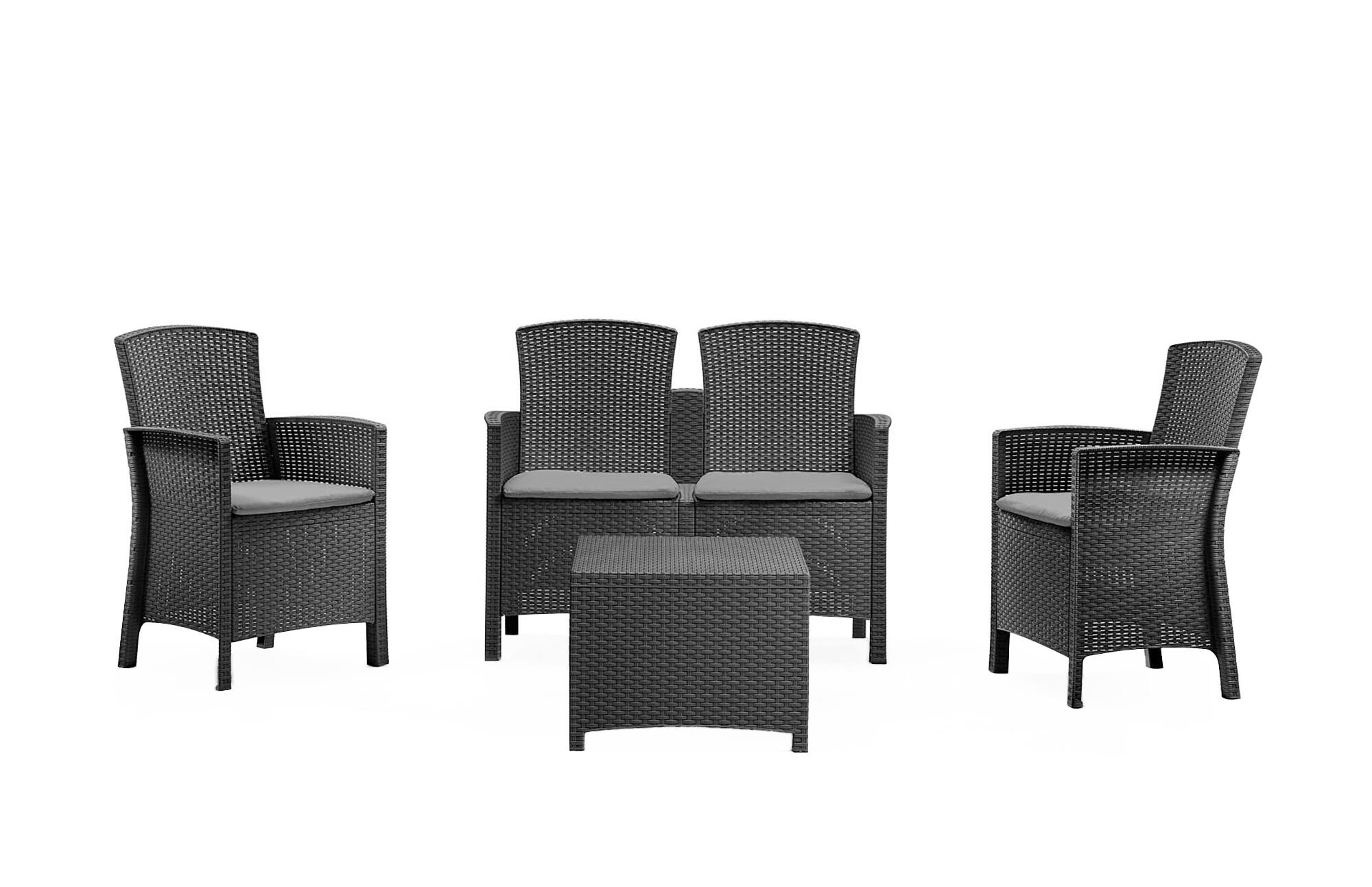 Set salon d’extérieur anthracite 60x59 cm