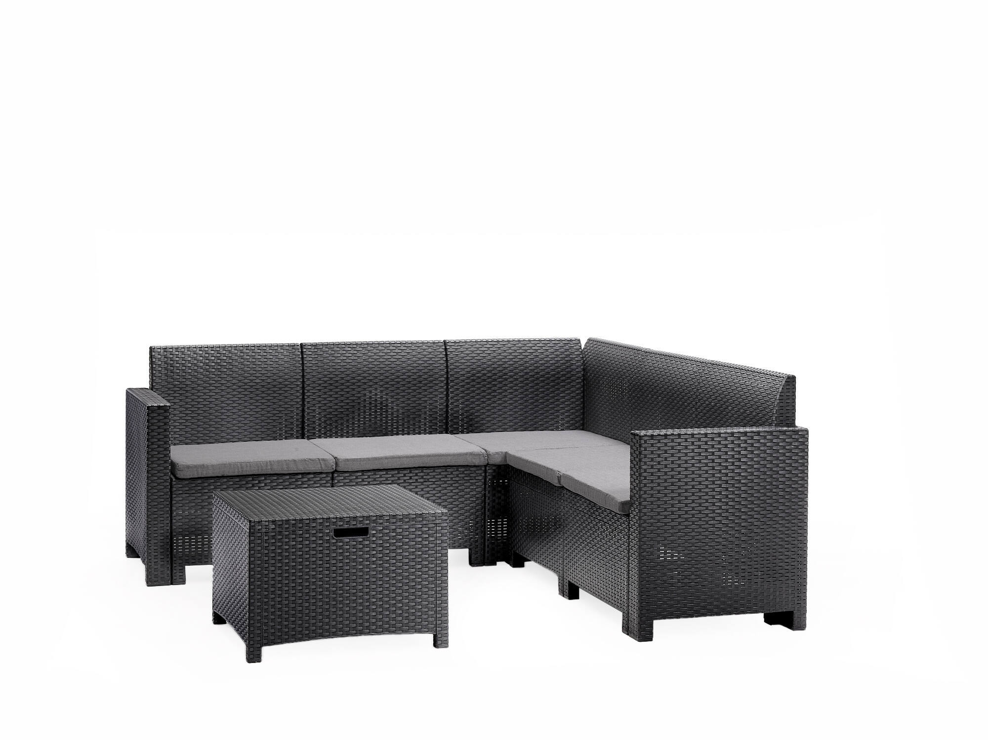 Set salon d’extérieur anthracite 180x79 cm