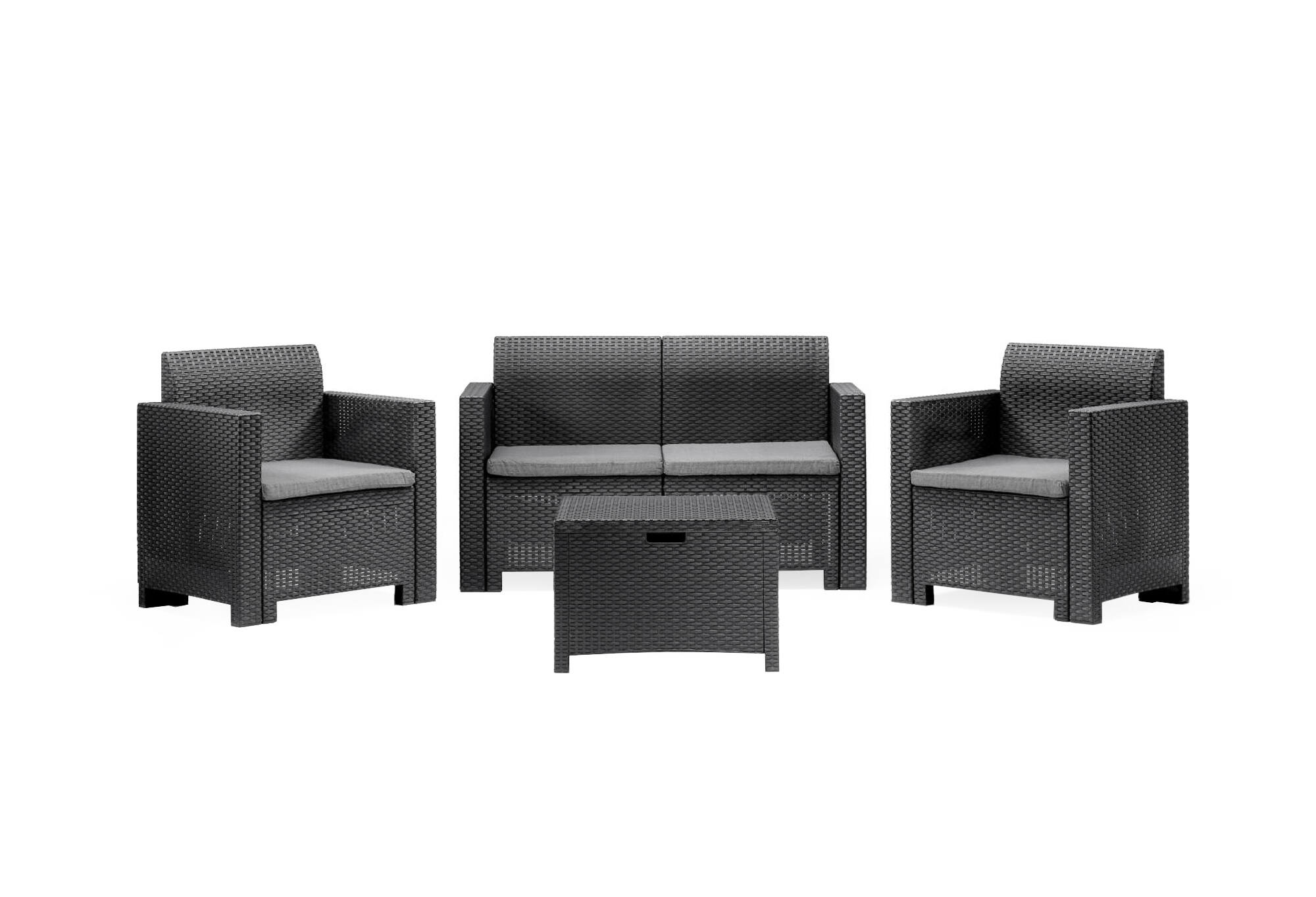 Set salon d’extérieur anthracite 75x58 cm