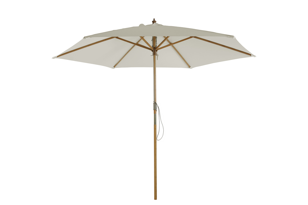 Parasol droit rond diamètre 3m - toile beige clair