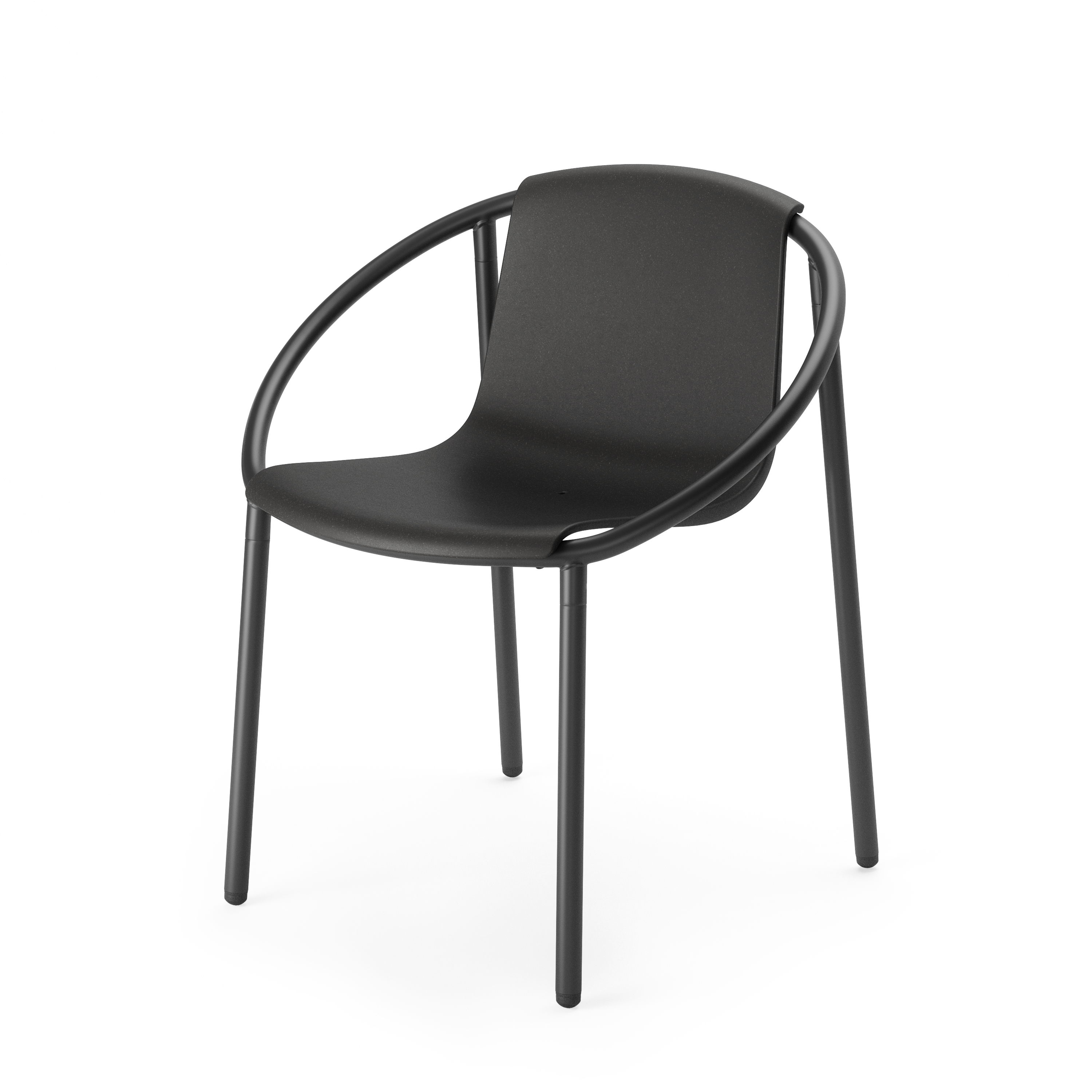 chaise noire avec accoudoirs