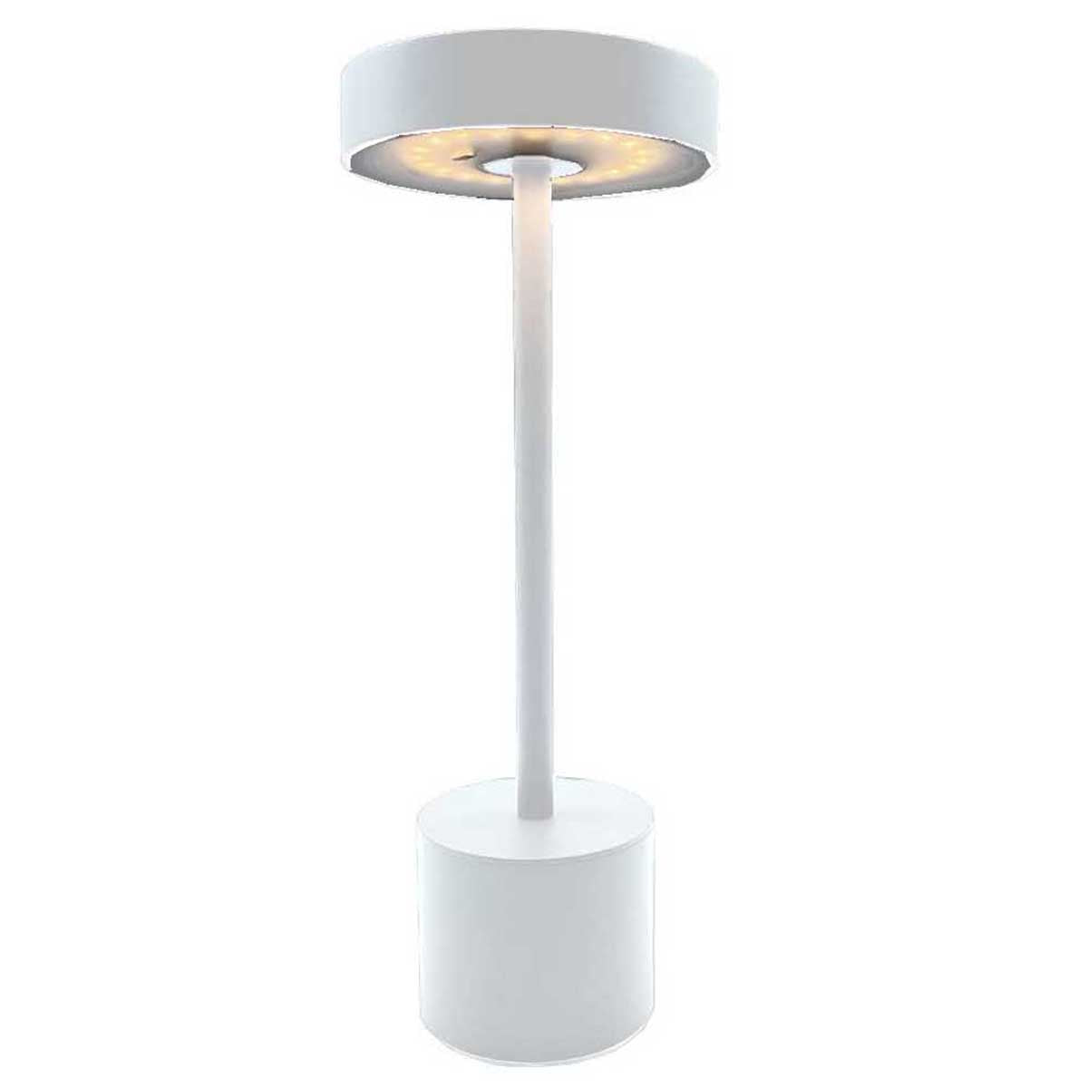 lampe de table sans fil aluminium blanc