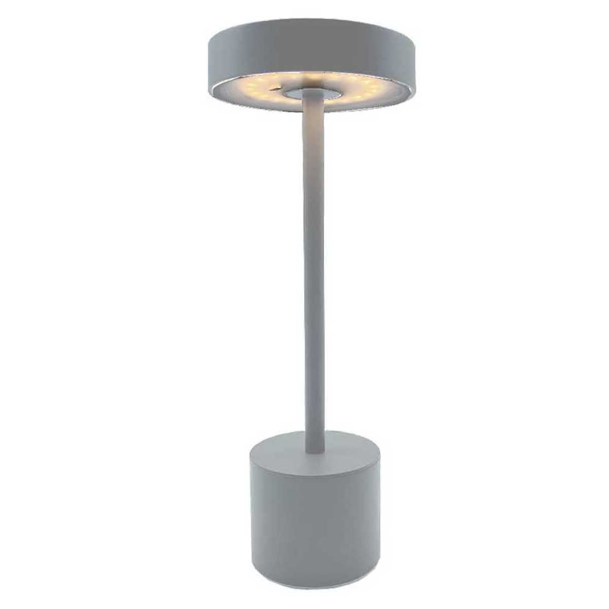 lampe de table sans fil touch aluminium gris