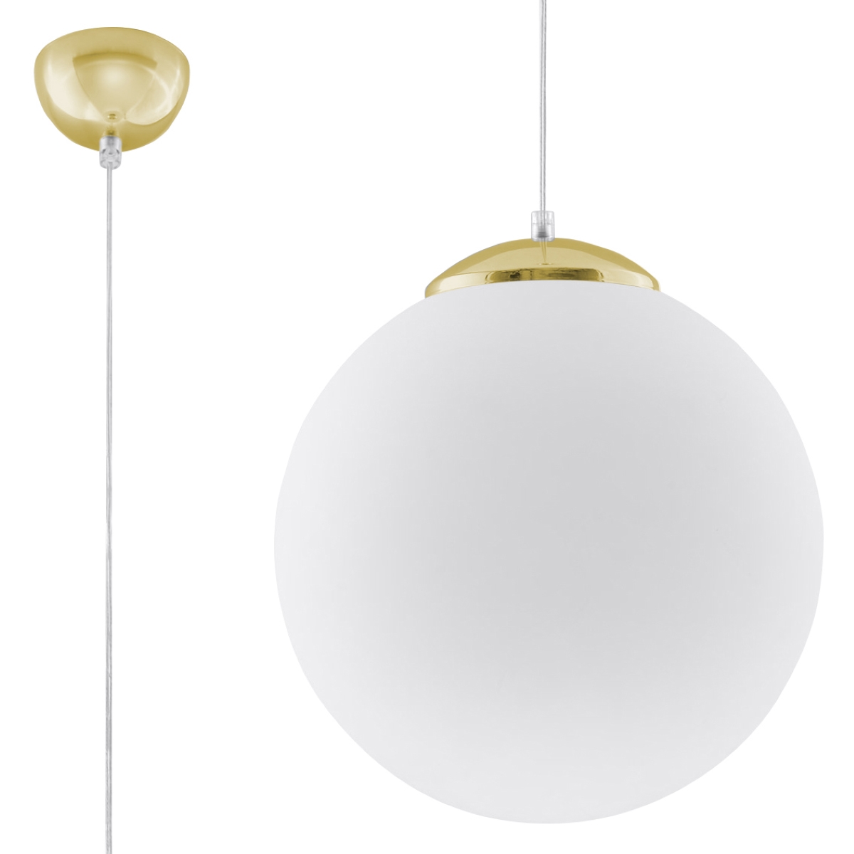 Suspension ronde en métal, blanc L: 30cm
