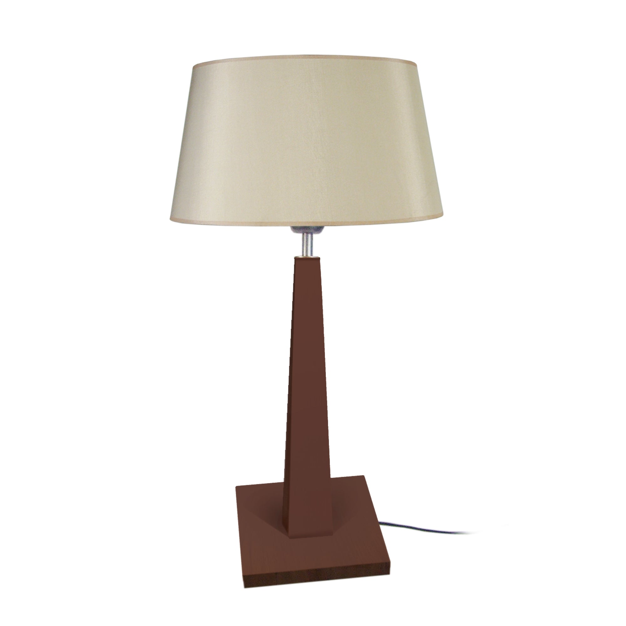 Lampe a poser bois  wangué et crème