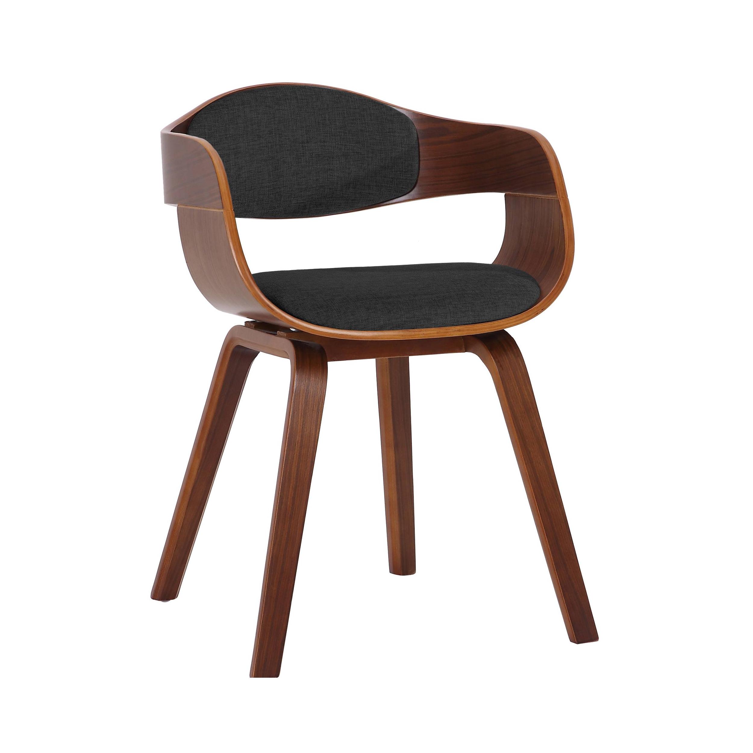 chaise salle à manger avec accoudoirs en tissu Noyer / Gris foncé