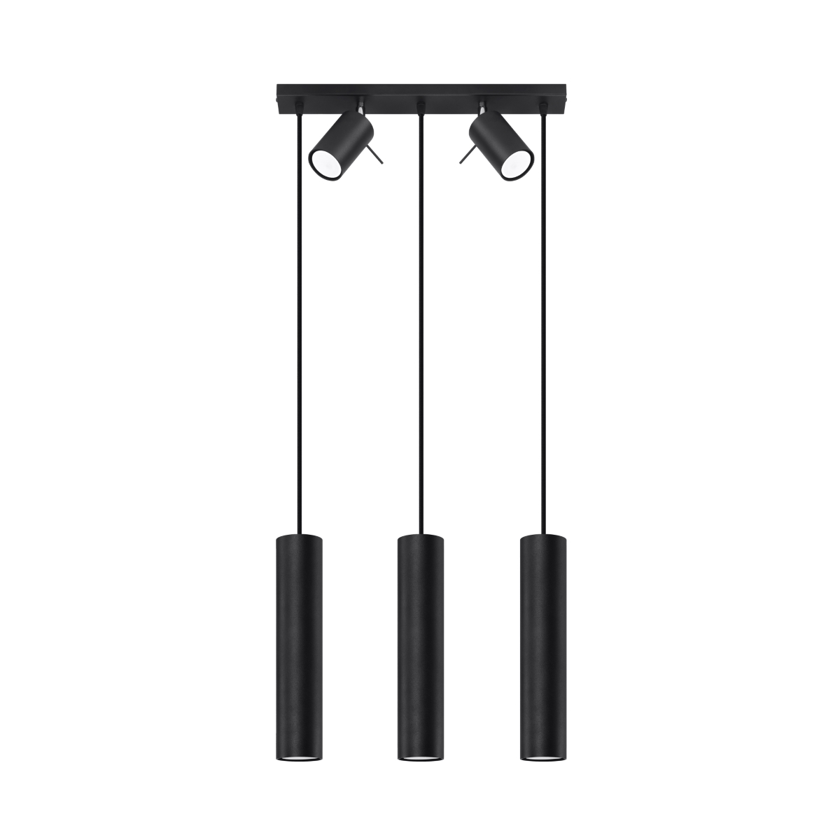 Suspension tube en métal, noir L: 45cm
