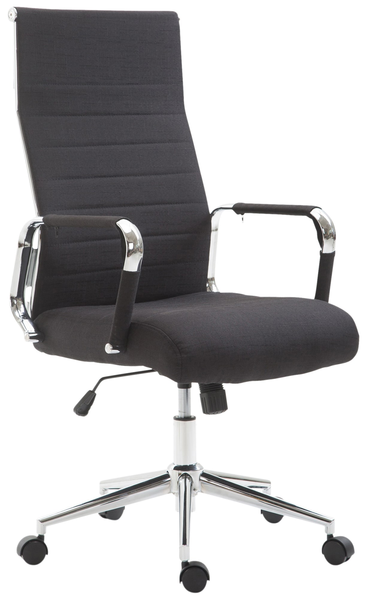 chaise de bureau réglable pivotante en tissu noir