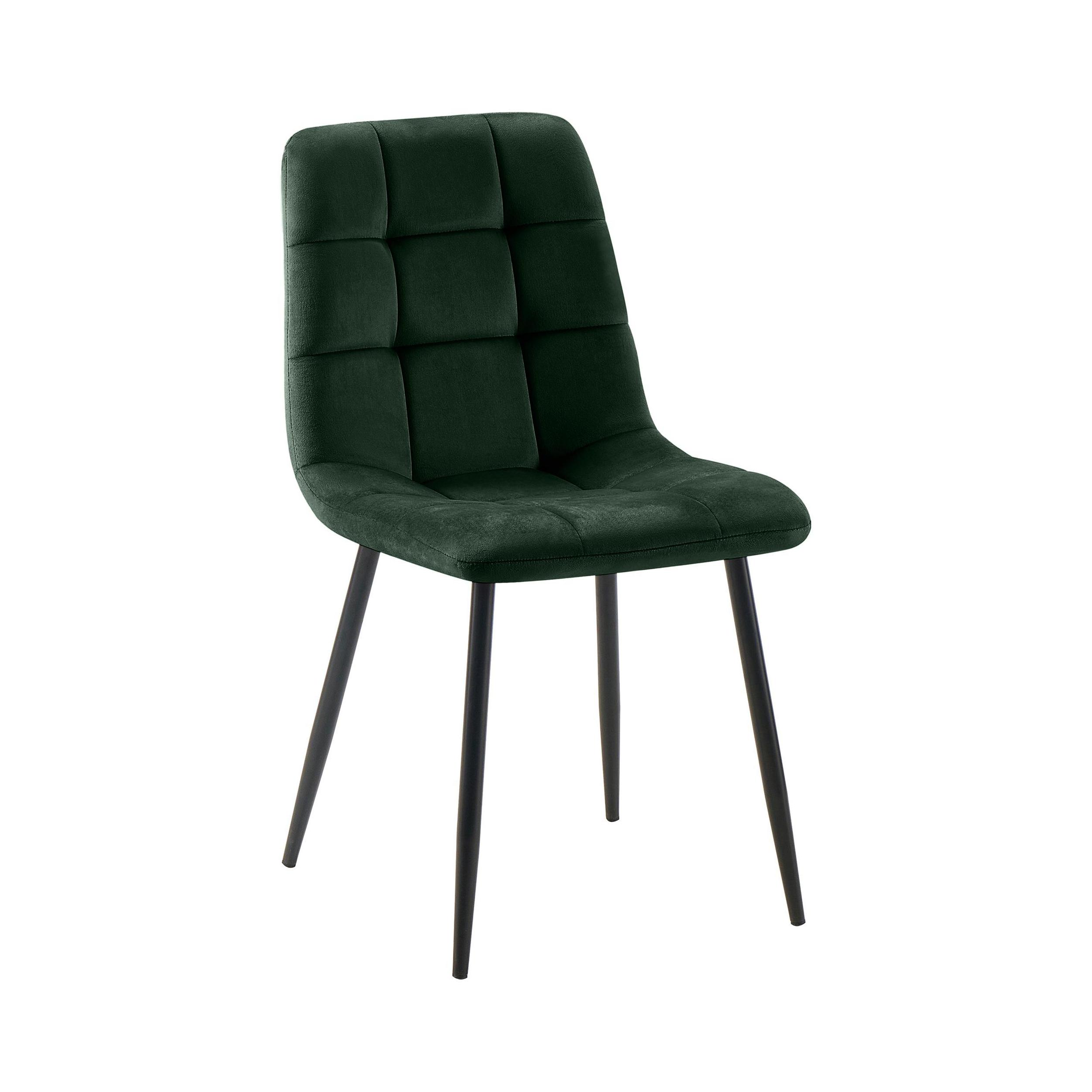 chaise salle à manger avec structure Métal et assise en velours Vert