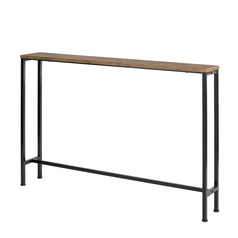 table console cadre en métal noir et effet bois