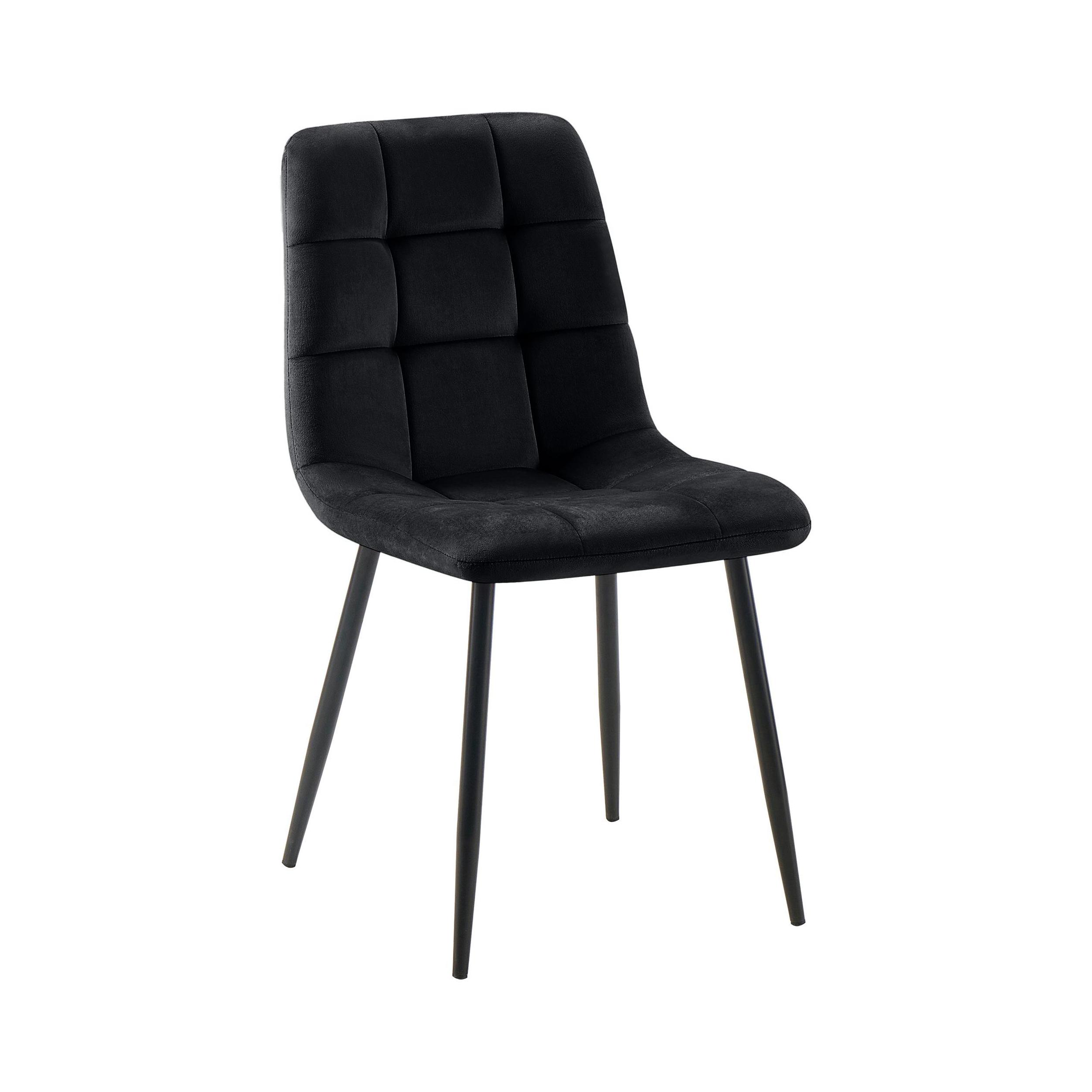 chaise salle à manger avec structure Métal et assise en velours Noir