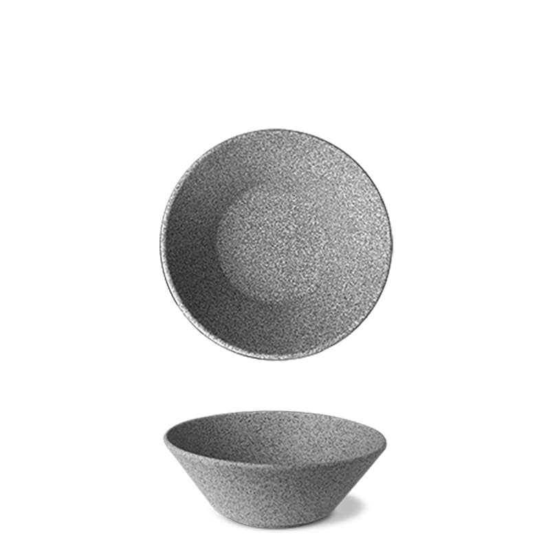 lot de 6 bols en porcelaine d15 effet granit brut gris foncé